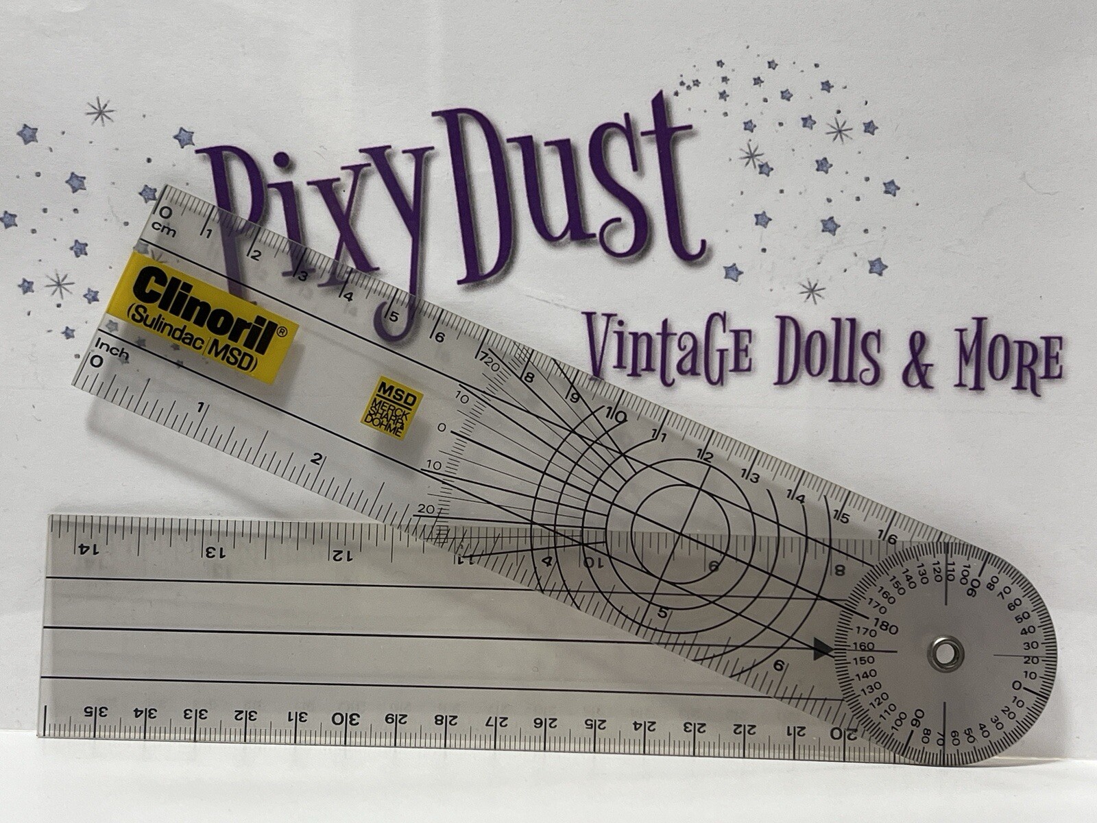 Merck Sharp Dohme CLINORIL Goniometer Angle Ruler Pharmaceutical Promo (MD17)
