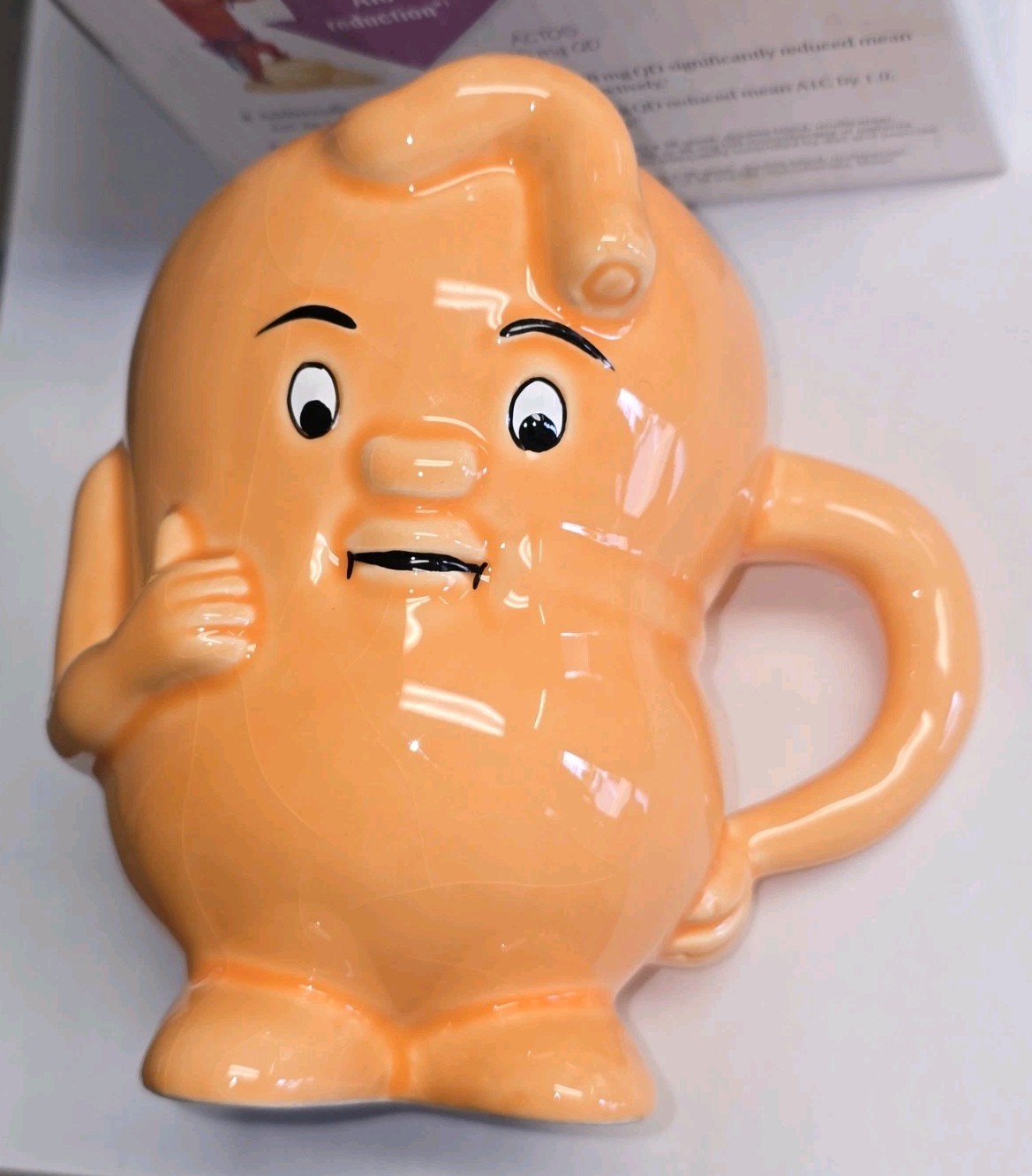 Vintage ACTOS QD Anthropomorphic Medical novelty Stomach coffee cup w/ Cup