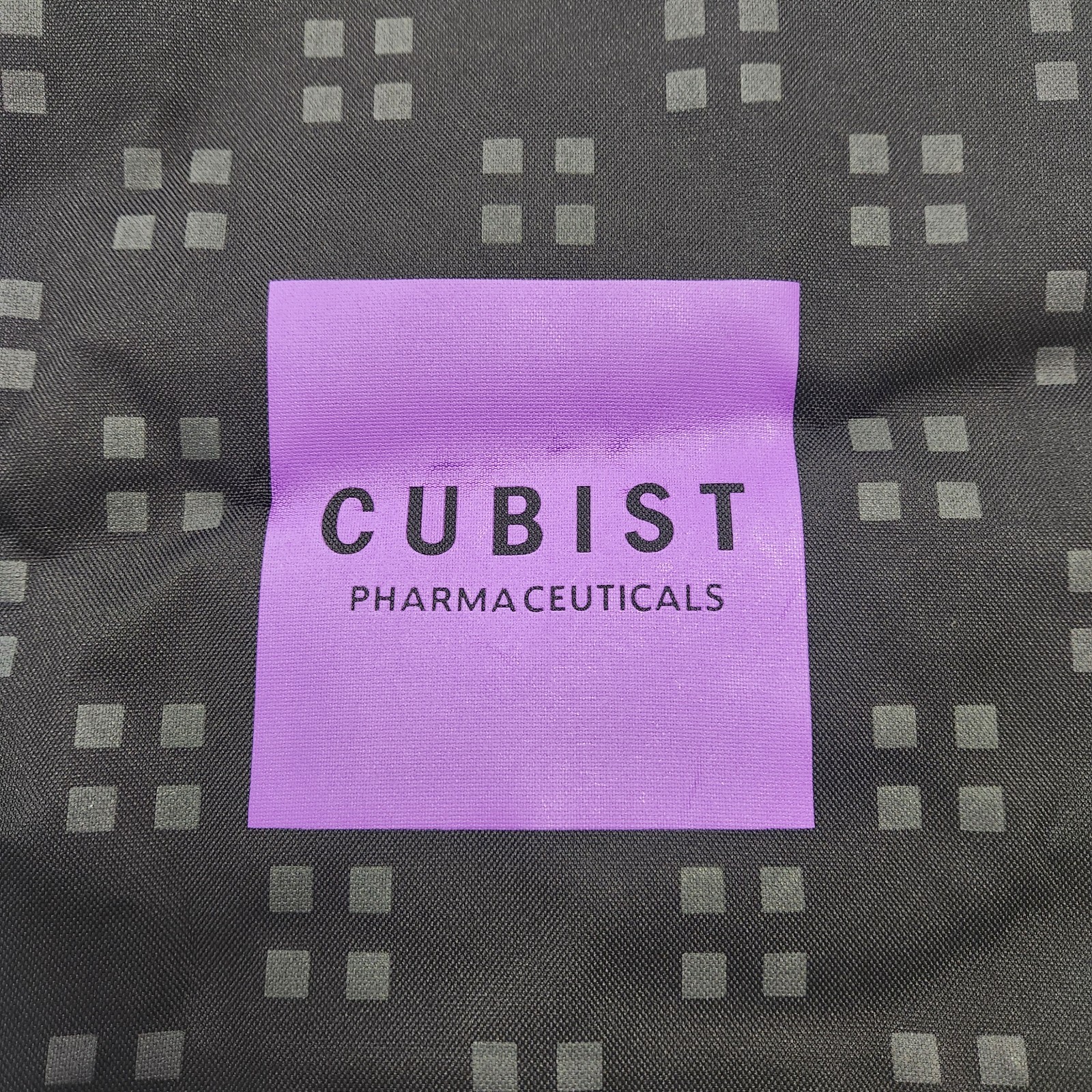 Large Tote Bag Cubist Pharmaceuticals Drug Rep Swag Black Purple