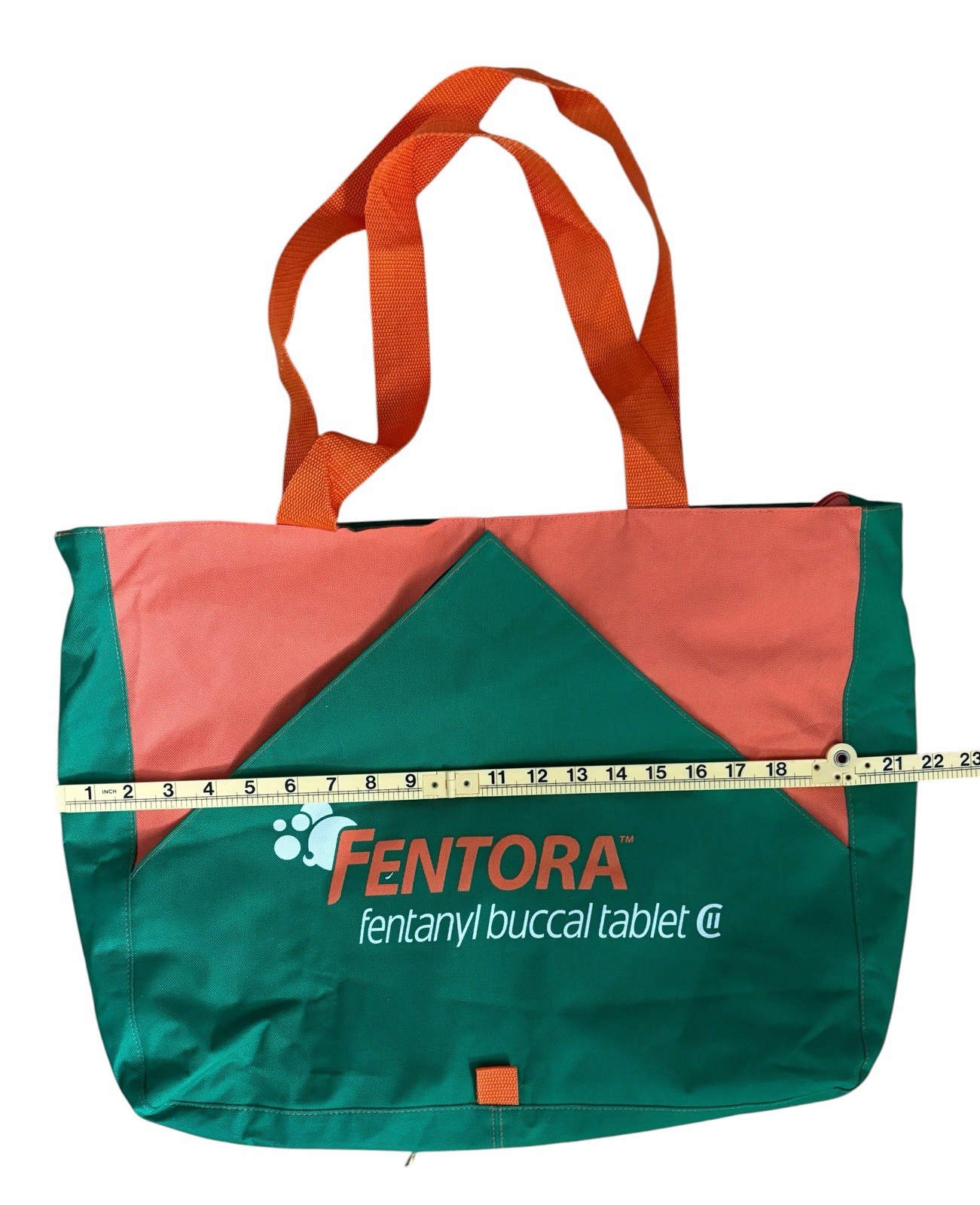 Vintage Rare FENTORA Drug Rep Pharma Merch Zippered Tote Bag Front Flap Open