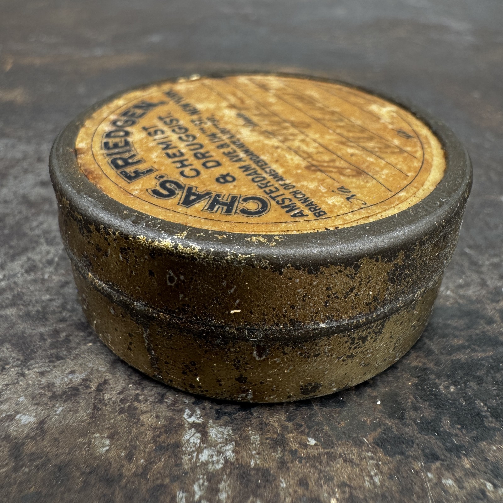 Vtg CHAS. FRIEDGEN Chemist / Druggist NEW YORK Ointment Container