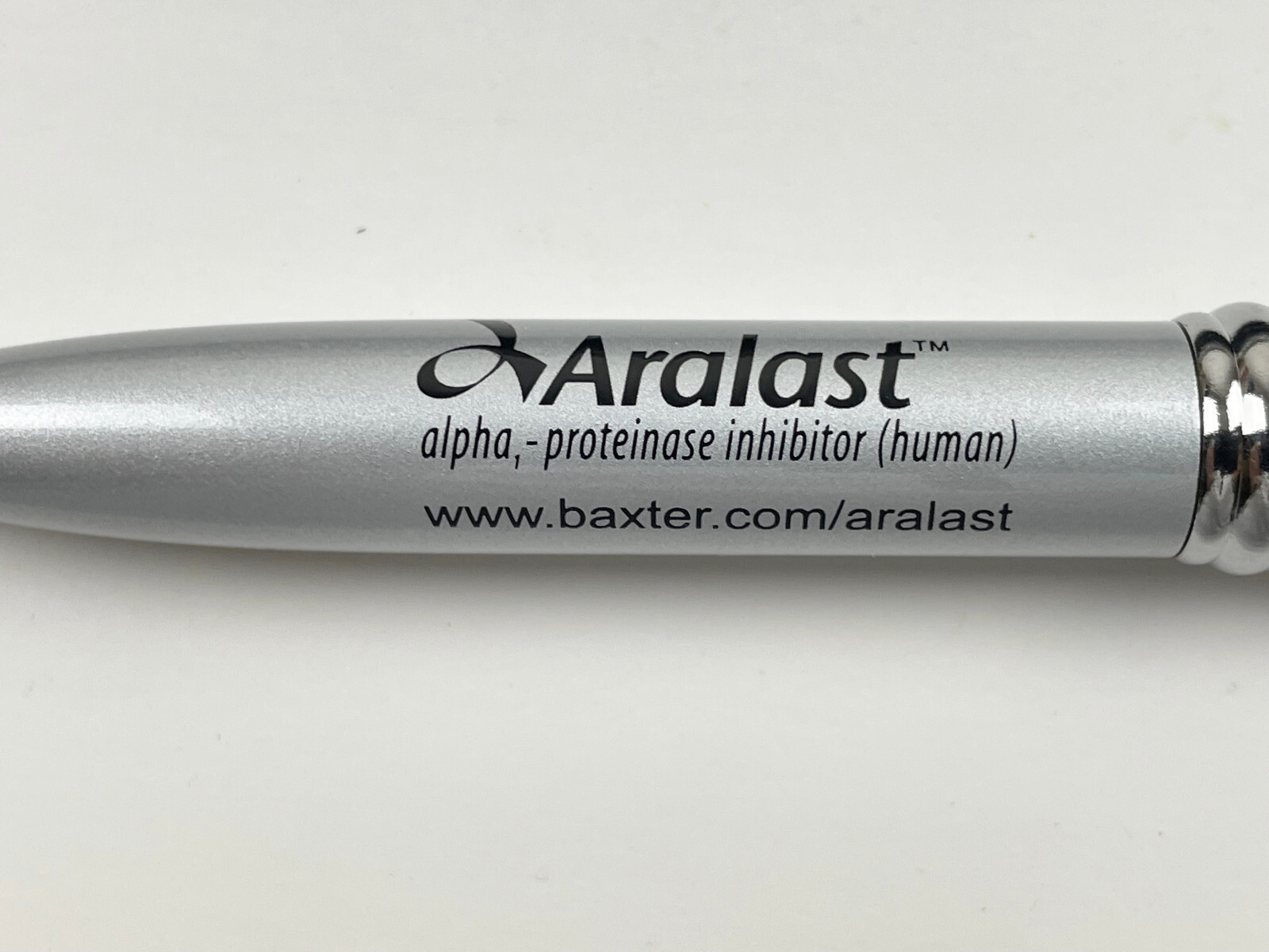 ARALAST METAL PEN – PHARMACEUTICAL GIVE-AWAY – BLACK INK – BRAND NEW