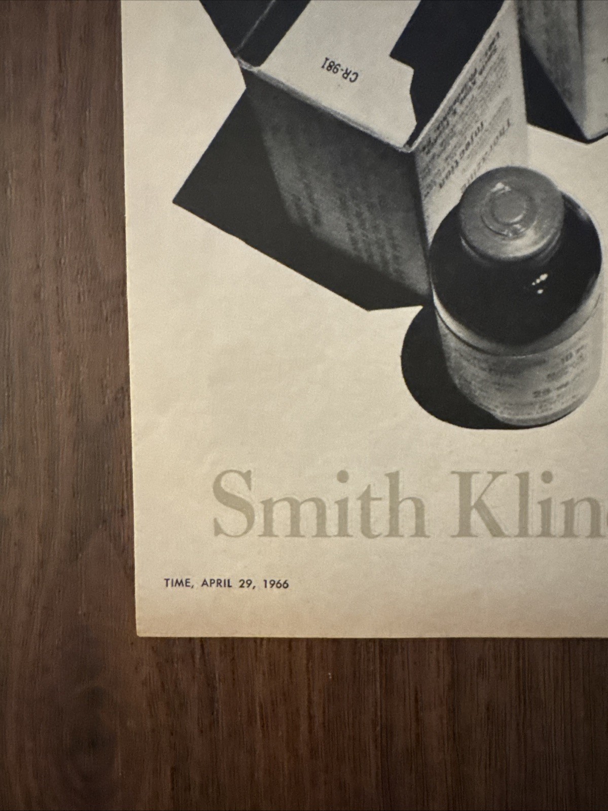 Smith, Kline, & French Compazine/Stelazine Ad; Time Magazine; April 1966