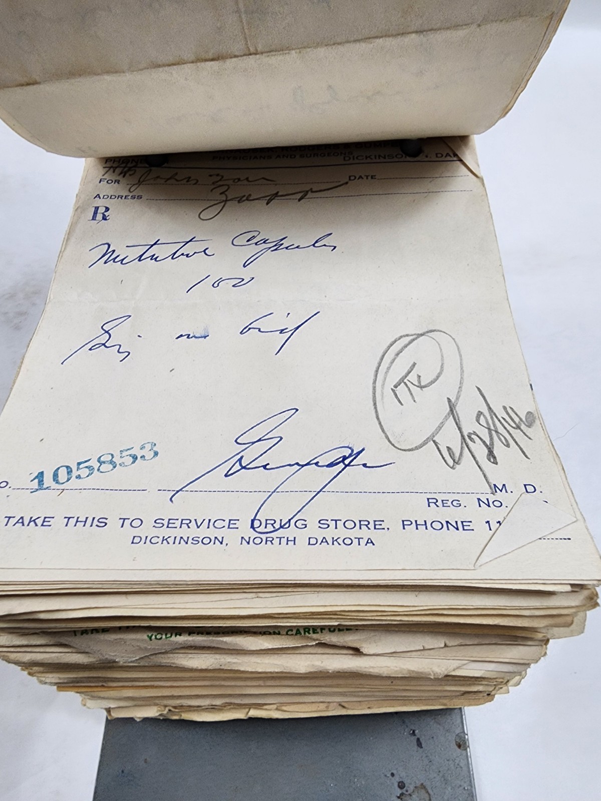 Prescription Atlas Rx Pad Paper Apothecary Druggist Pharmacy Medicine 1946