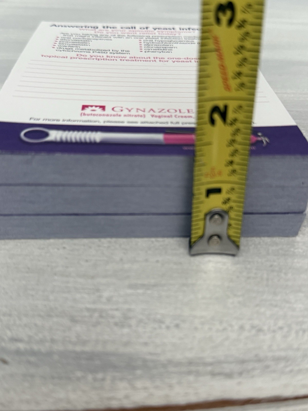 2004 Gynazole Yeast Pharmaceutical Drug Rep Notepad Sticky Notes Ad Drug Rep