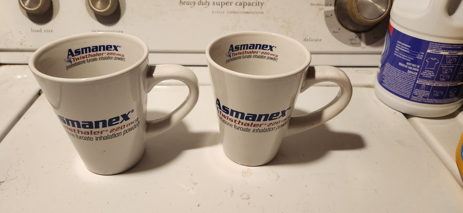 Asmanex Asthma Drug Rep Advertising Cup – Pharma Set of 2 RARE