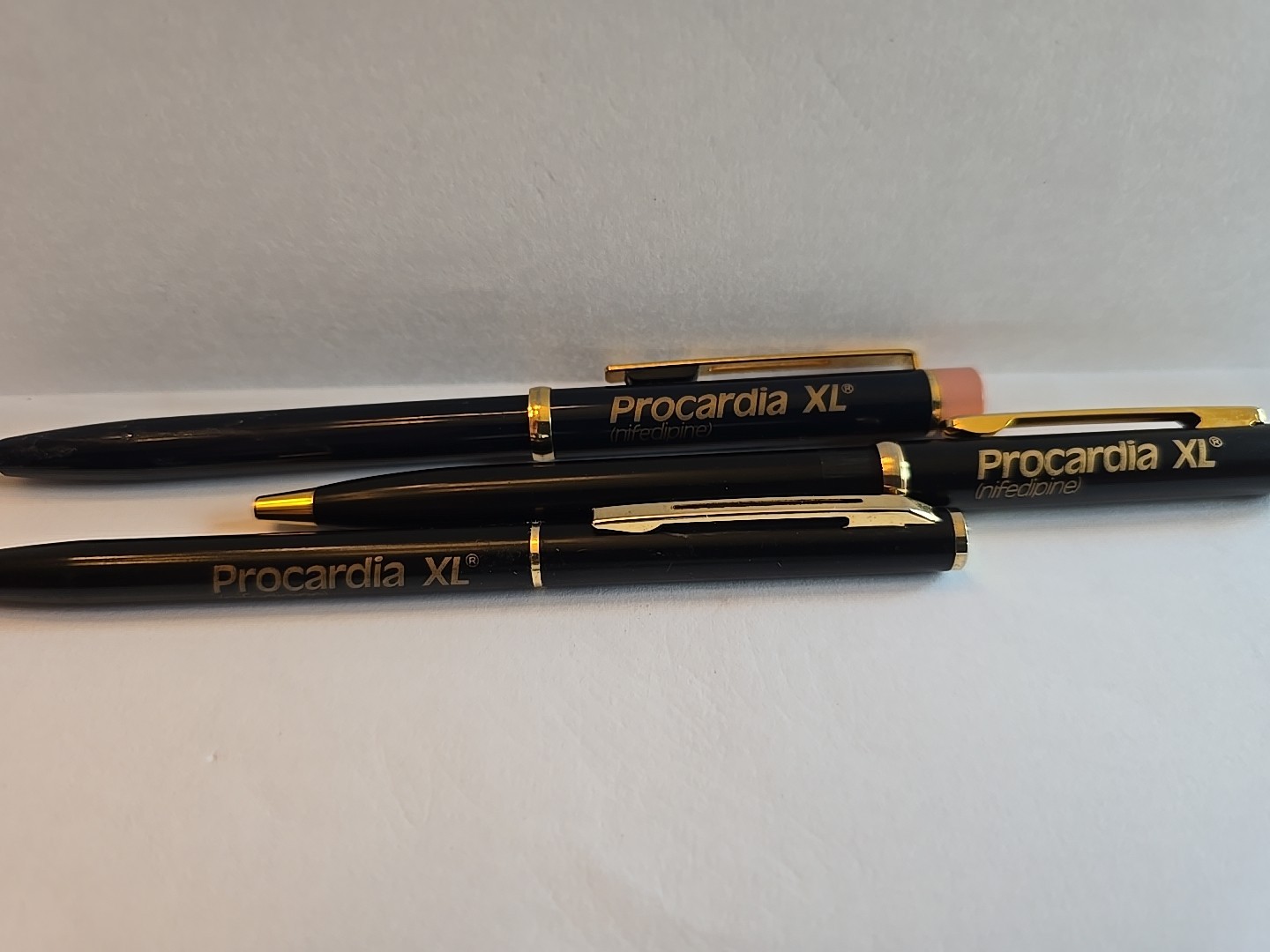 PROCARDIA XL Collectible Metal Pens x 3 Pharmaceutical Drug Rep