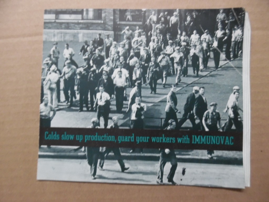 c.1940s Parke Davis Immunovac Cold Flu Vaccine Brochure Vintage Original WWII