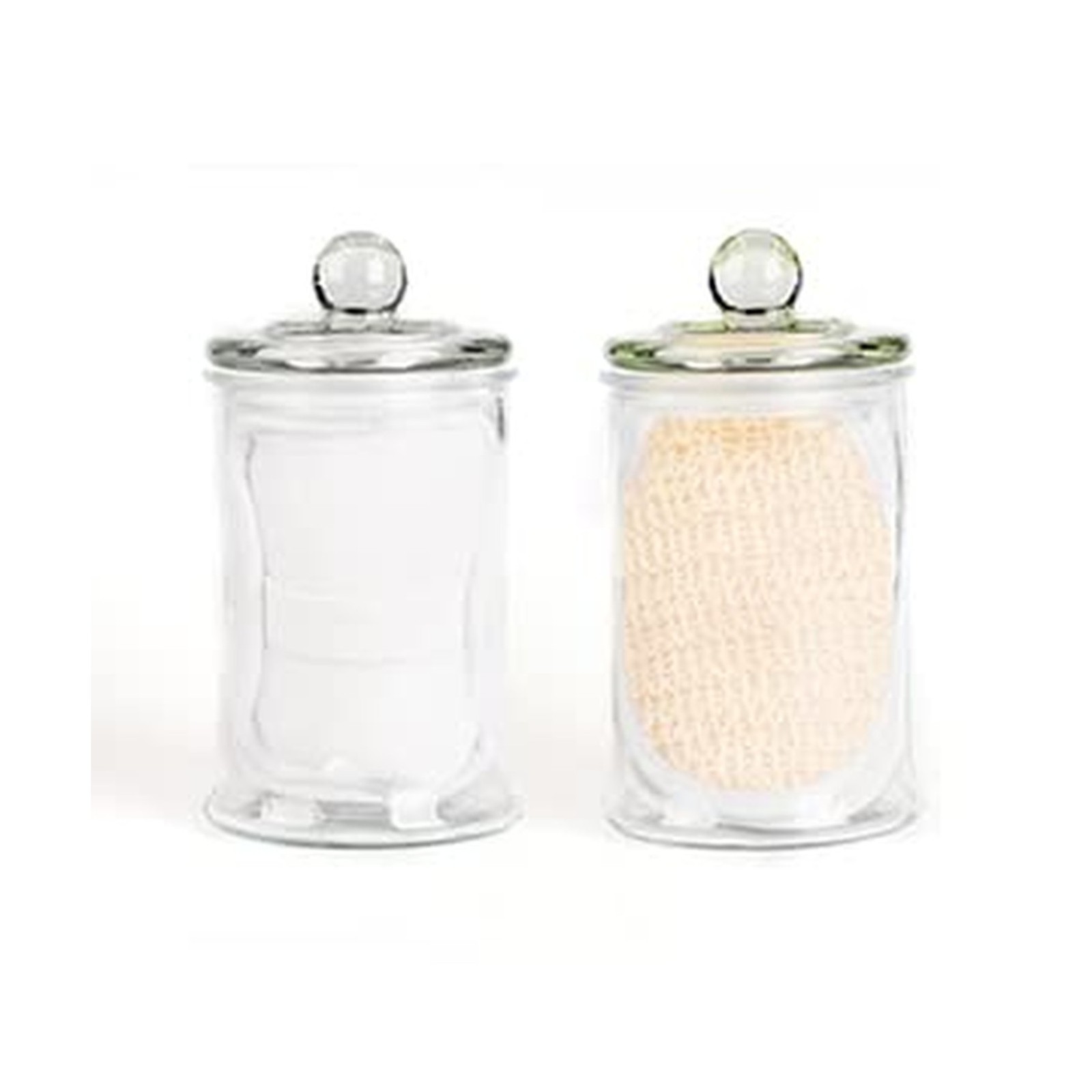 Mini Glass Apothecary Jars, Bathroom Storage Organizer Canisters for Cotton S…