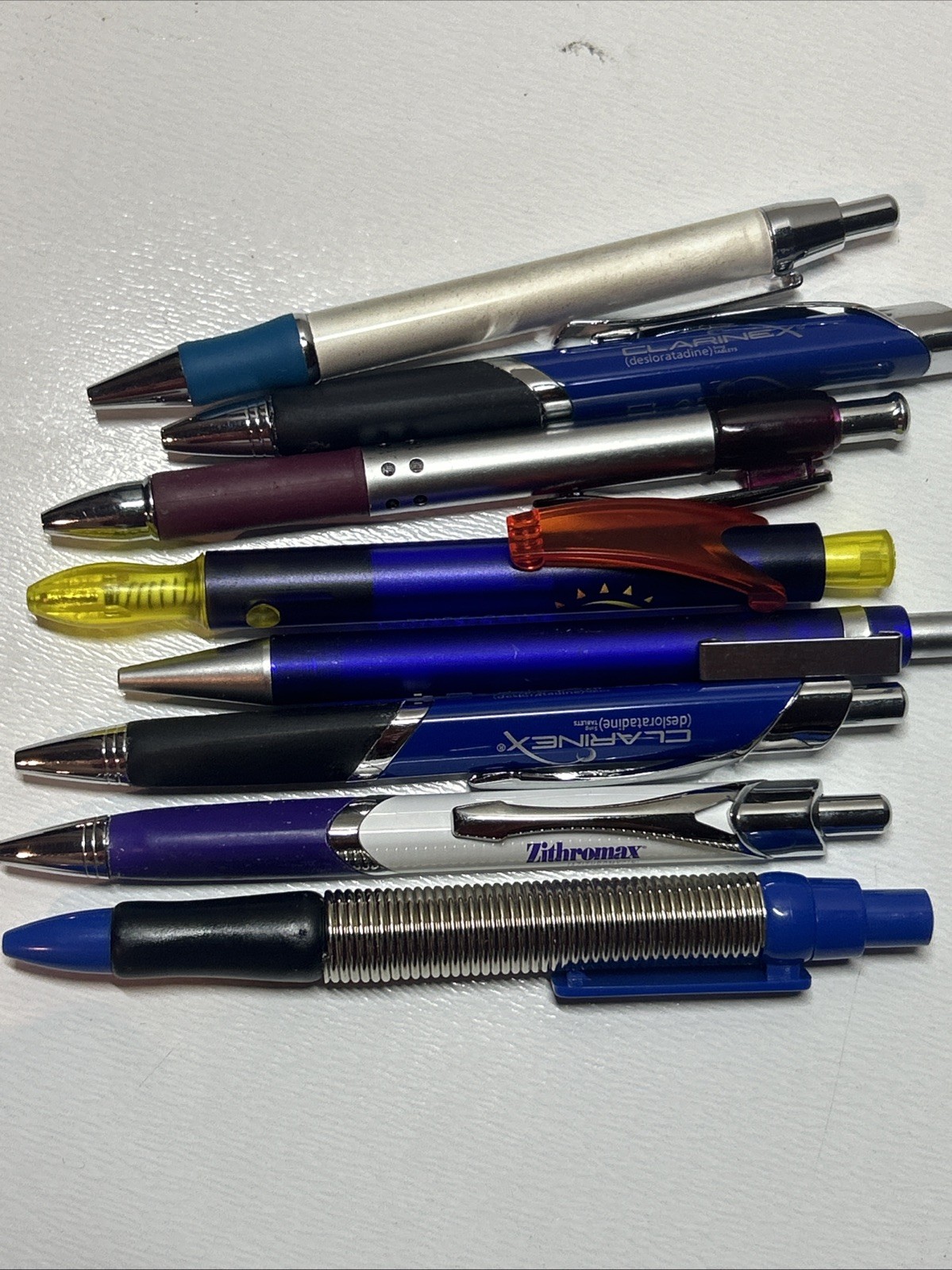 Vintage Pharmaceutical Rep Pens Plastic Lot of 8