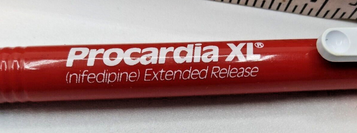 PROCARDIA XL NIFEDIIPINE Pharmaceutical Drug Rep Pen Vintage Retro Rare