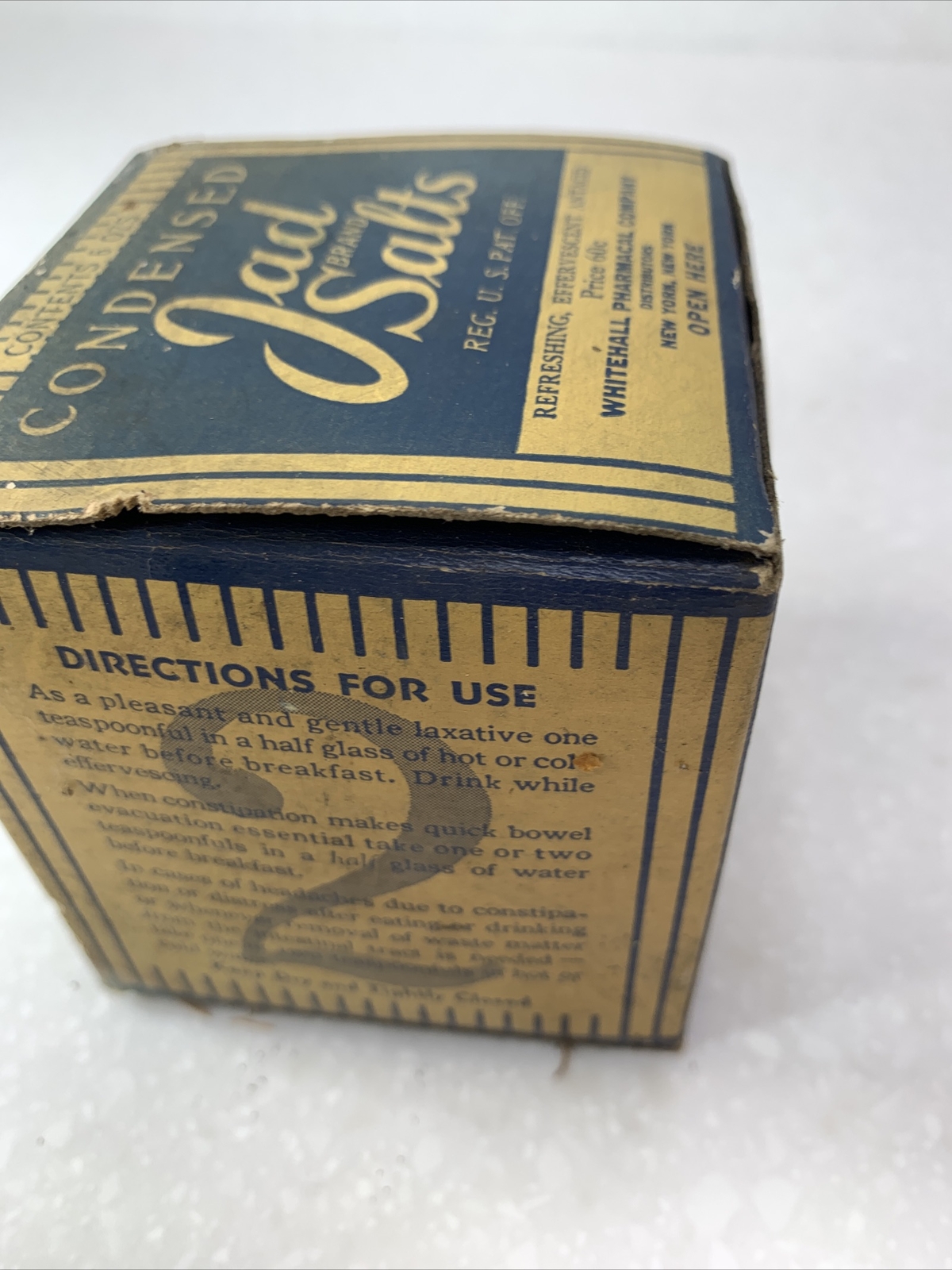 Pharmacy Apothecary Jar Cosmetics Vintage Old Stock Jad Brand Salts, Druggist