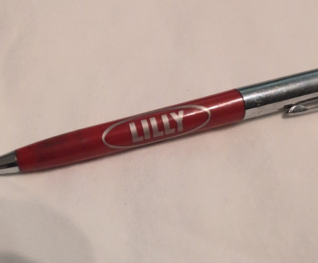 Vintage Eli Lilly Promotional Employee Retiree Pens & Pencil