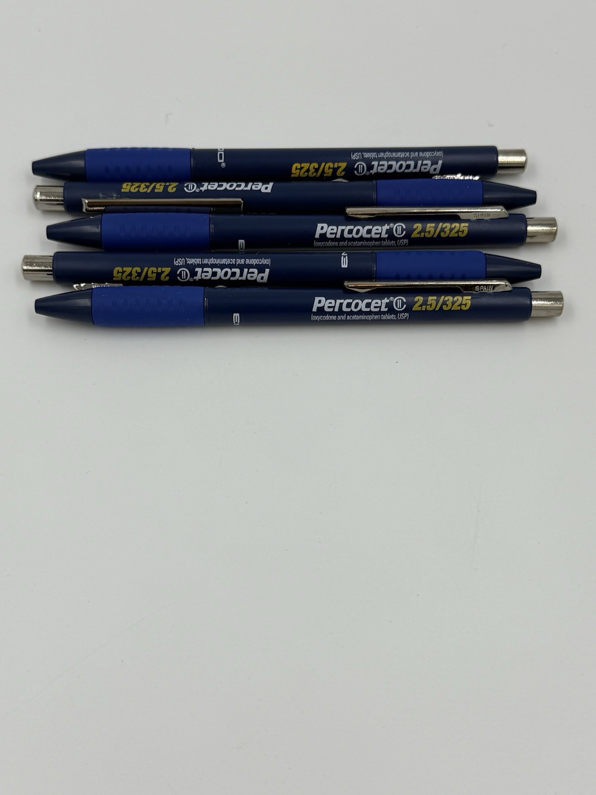 Lot of 5 PERCOCET Pharmaceutical Promo Ink Pen Black ink