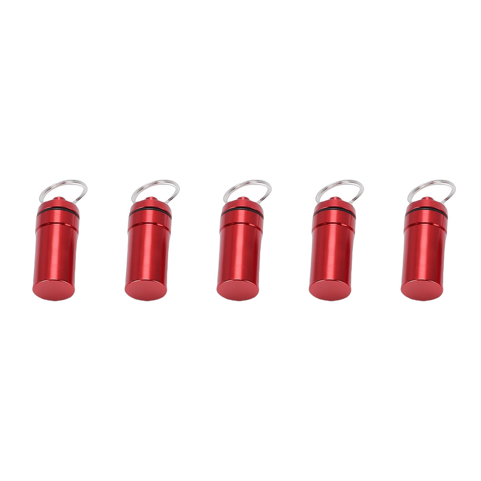 2-5pcs Mini Keychain Tablets Case Water Proof Outdoor Tablets Container Red