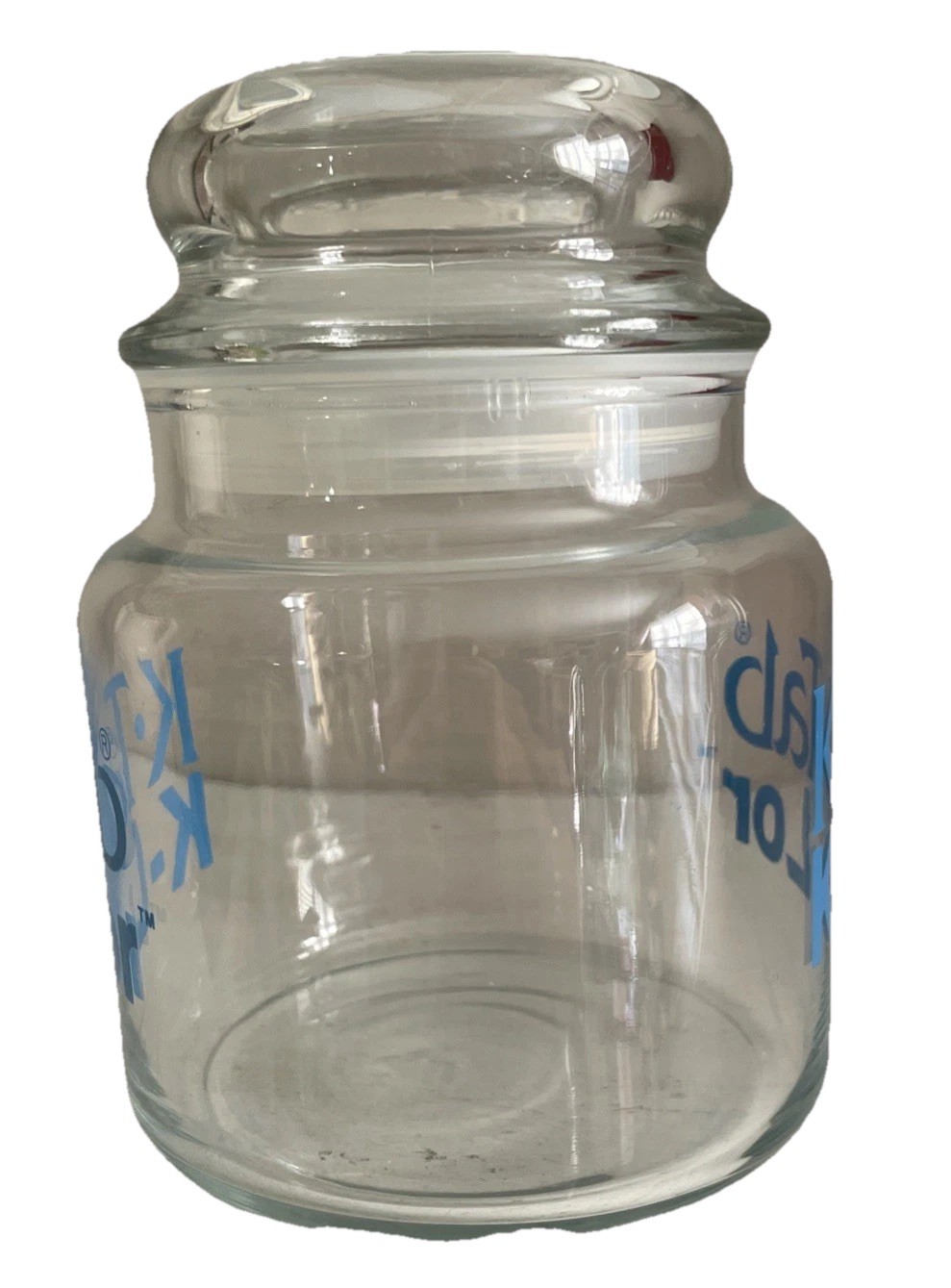 Vintage K-Tab Glass Apothecary Jar / Candy With Lid Pharmaceutical Advertising