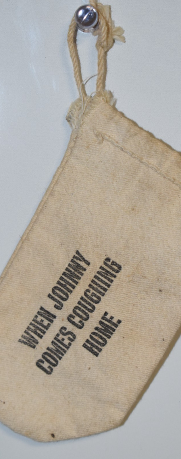 VTG Medical Humor Drawstring Bag “When Johnny Comes Coughing Home” Canvas Pouch