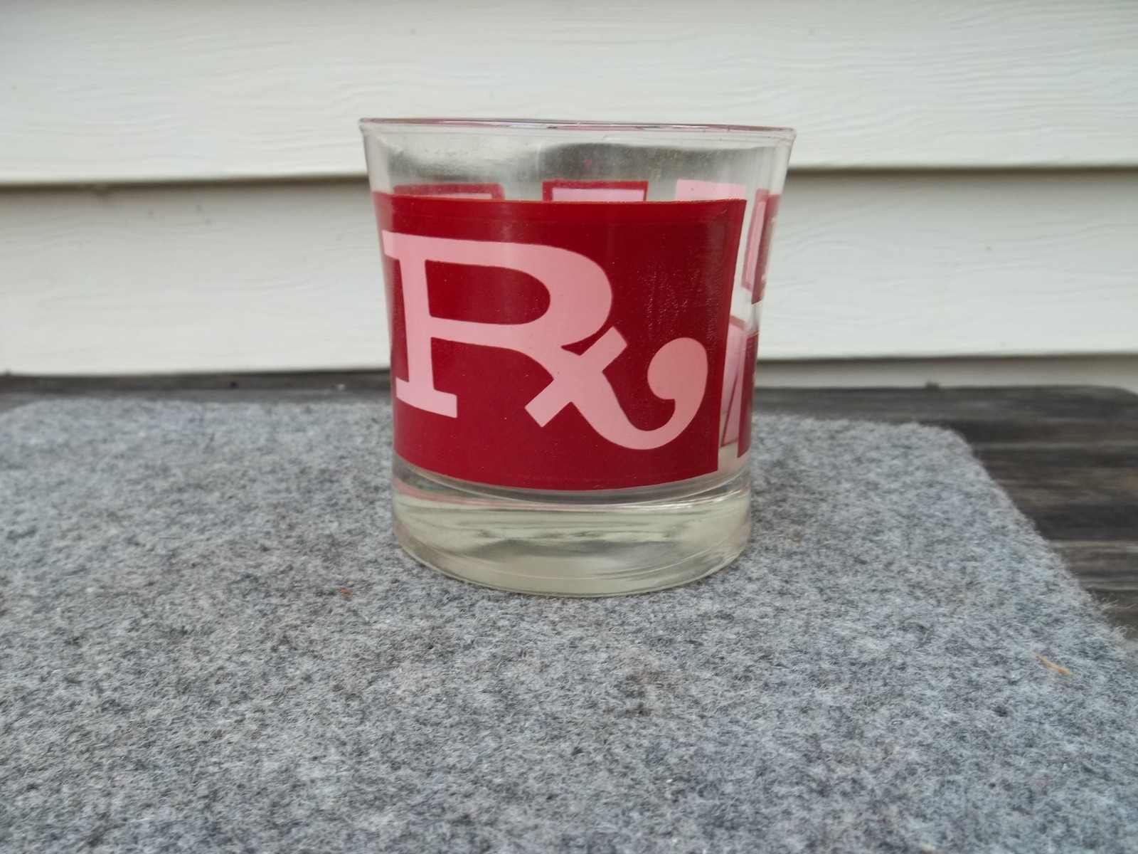 Vintage MCM 1960s RX Tumbler Apothecary Pharmacy Drinking Bar Glass Pharmacist