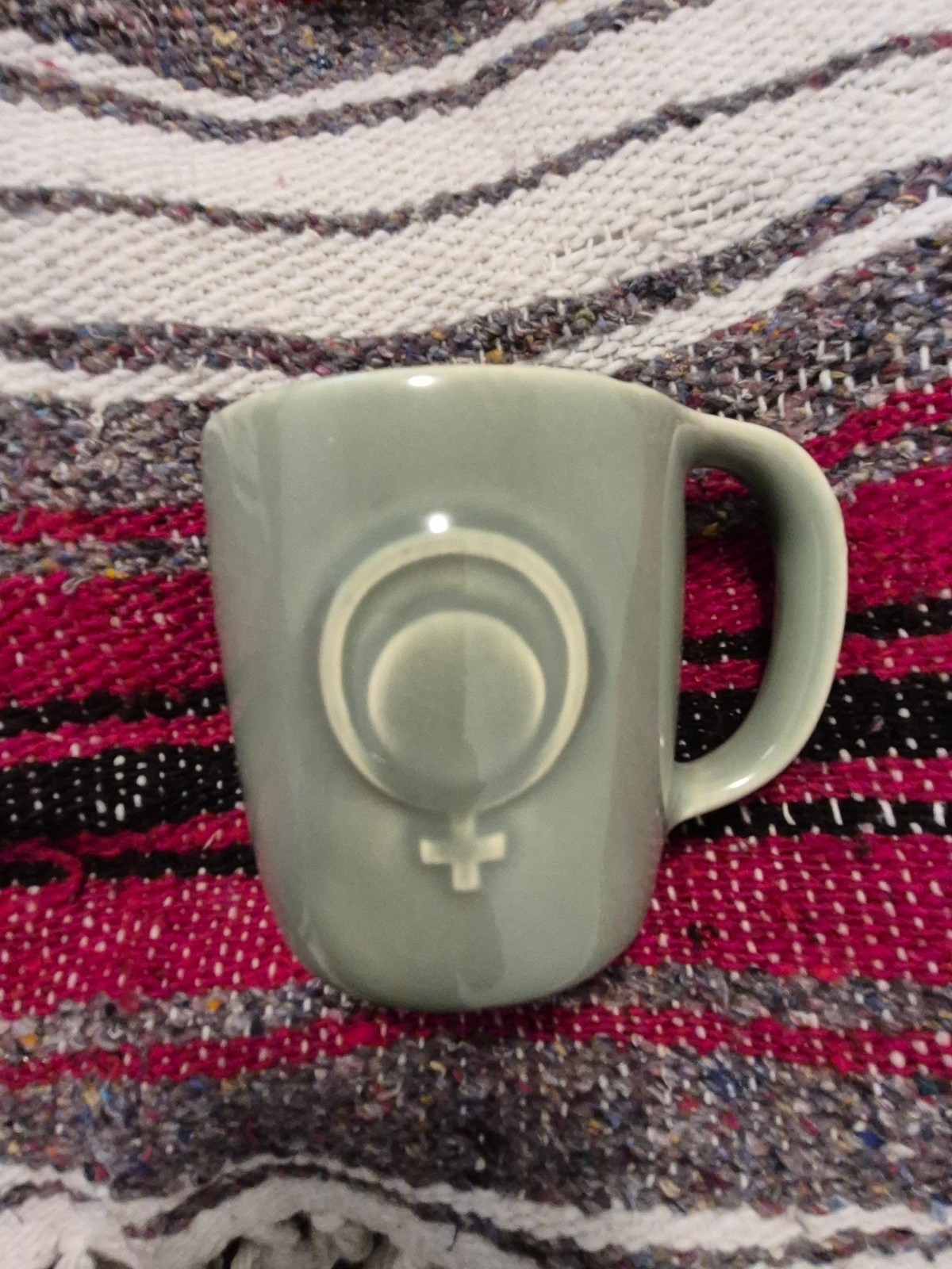 RhoGAM Pharmaceutical Collectible Mug Gray Embossed Symbol Profile Design