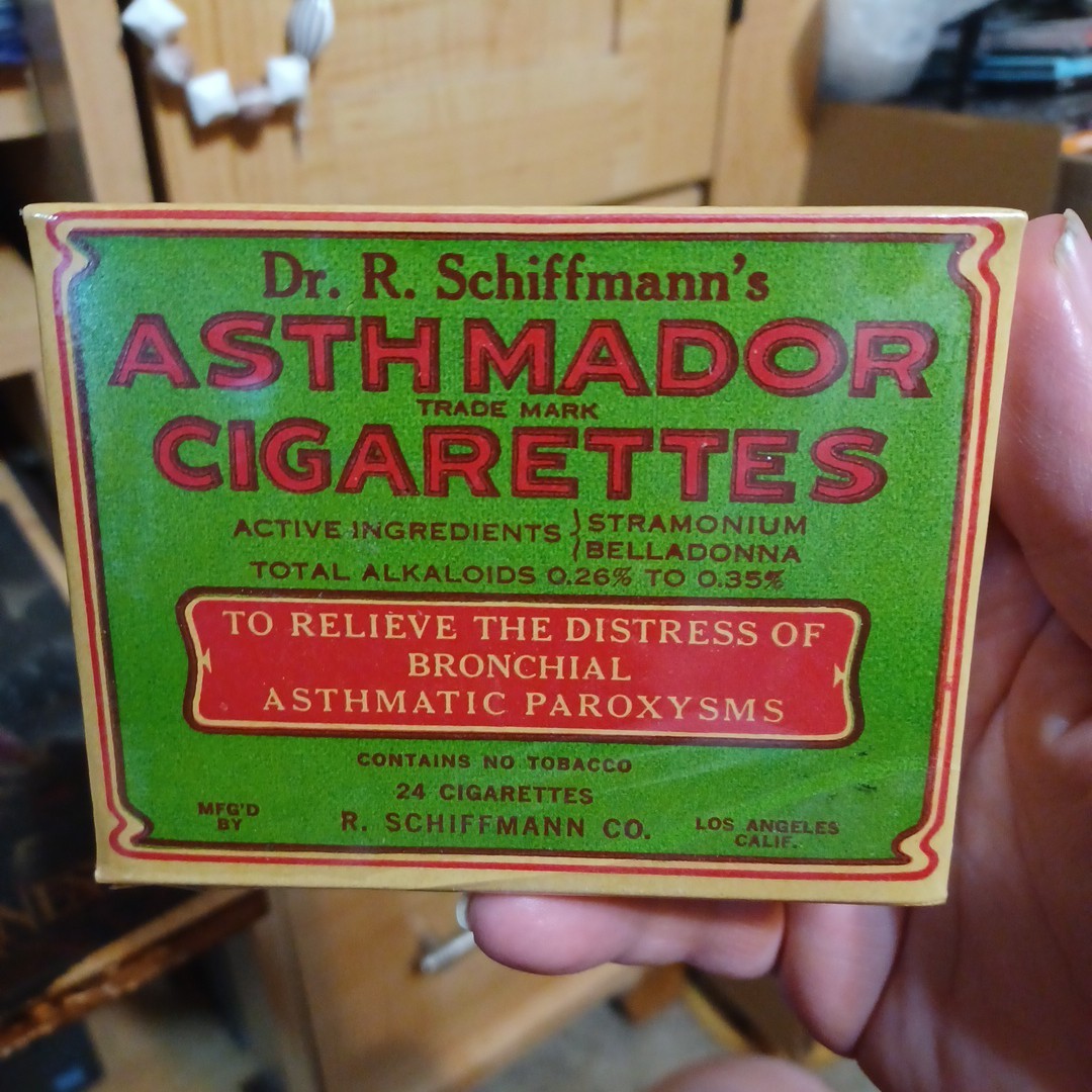 Vintage Dr. R. Schiffman’s Asthmador 24 Cigs Sealed Looks New USA Quack 30s 40s