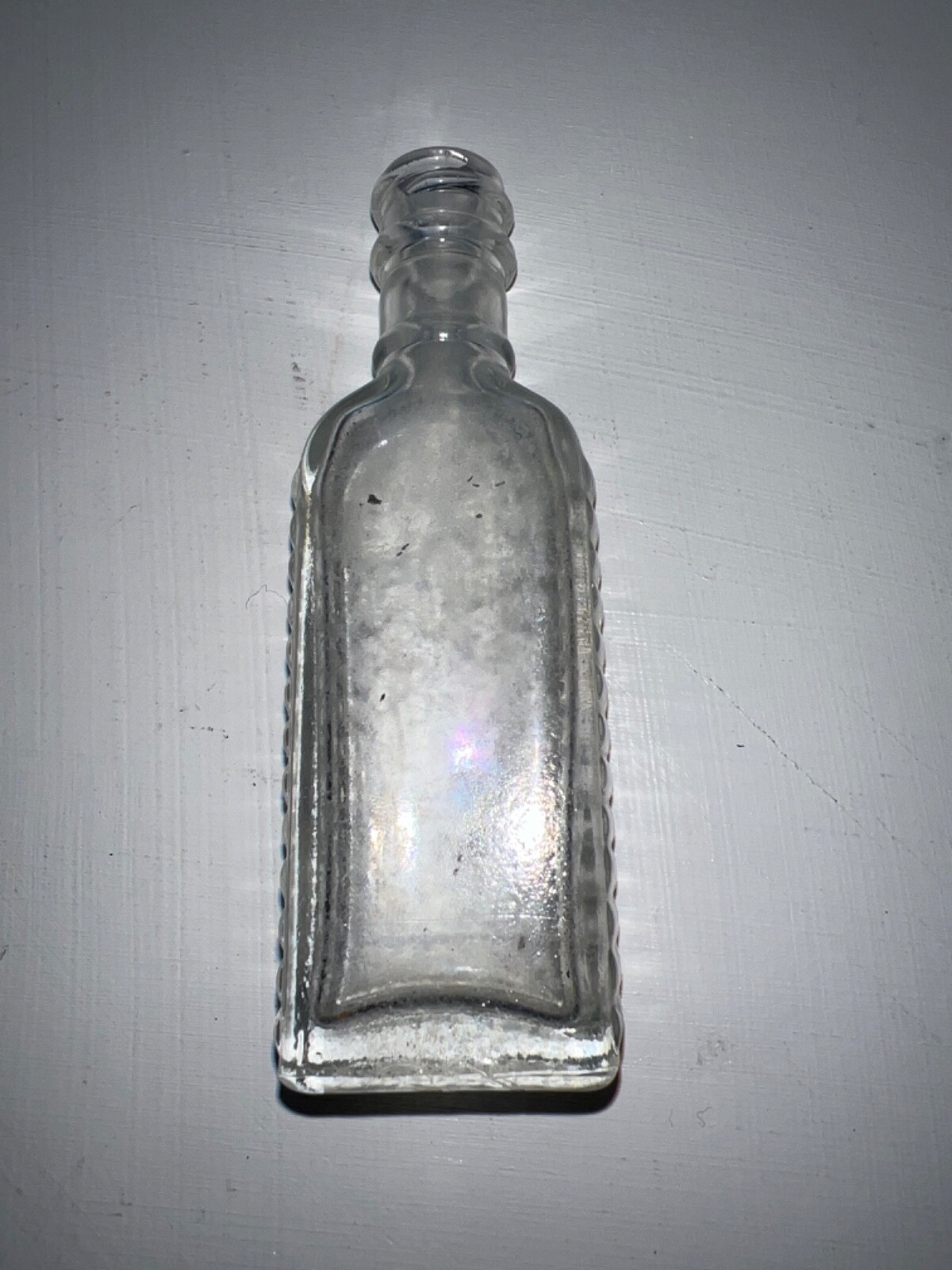 Vintage Clear Glass Medical Bottle Antique Apothecary 4” Pharmacy