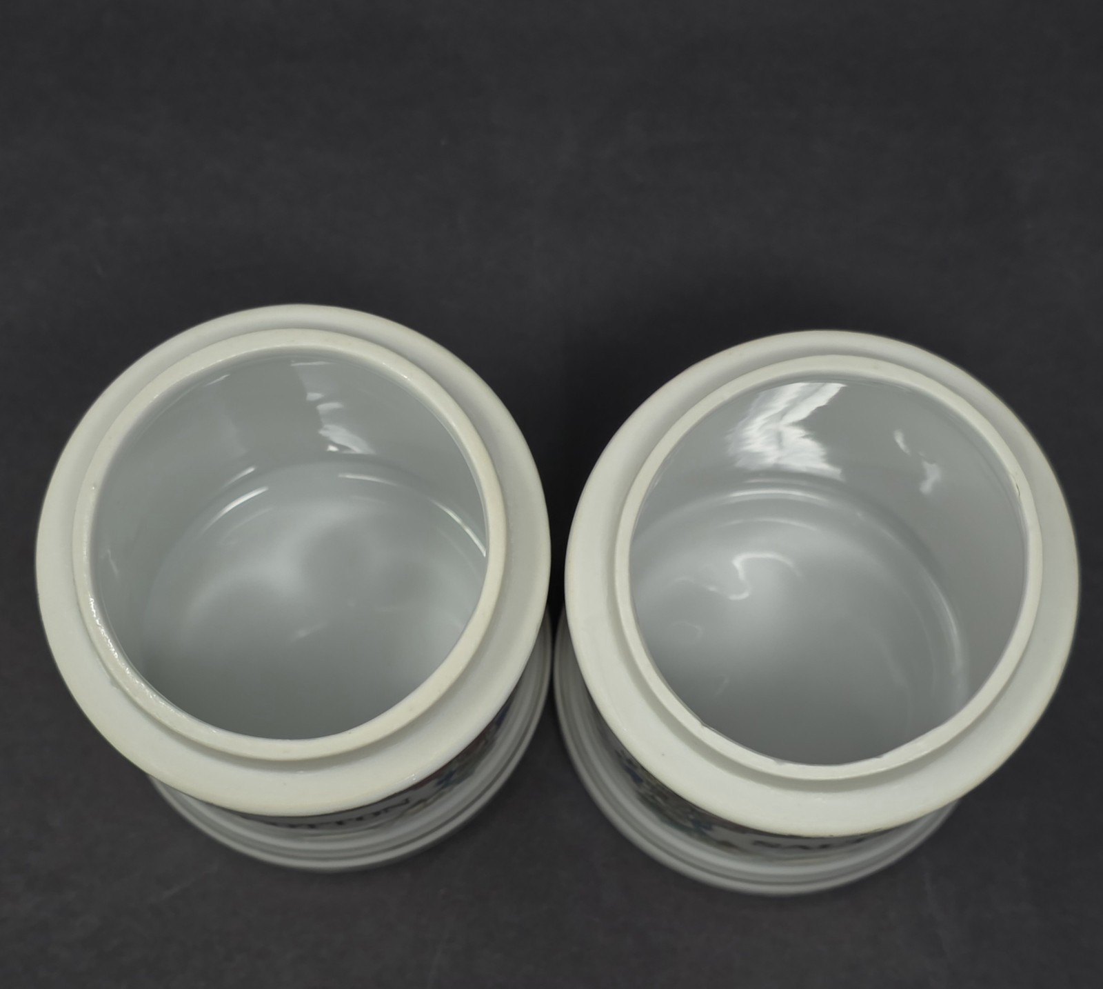 Vintage Porcelain Apothecary Medicine Jar Set Salts Cologne Gauze Perioxide