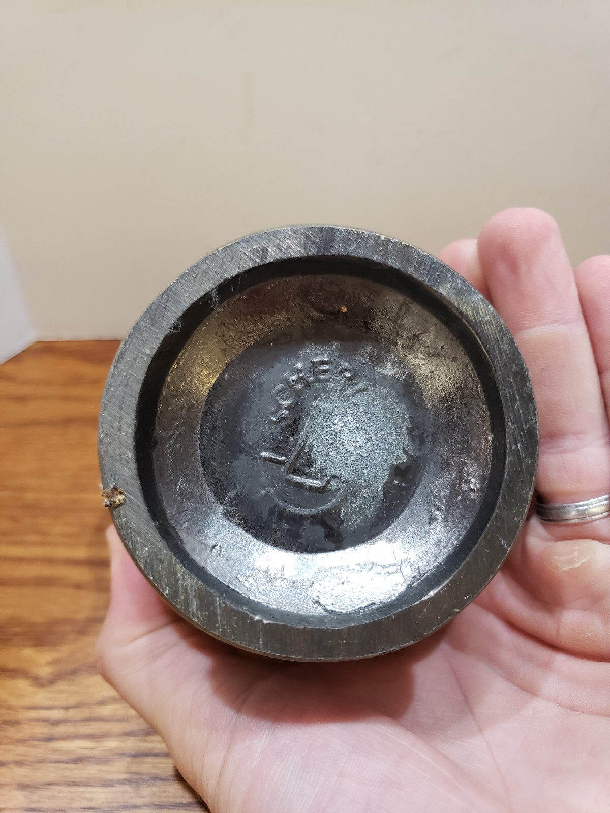 vintage 1972 Schering metal Mortar and Pestle 10th Edition First American Pharma