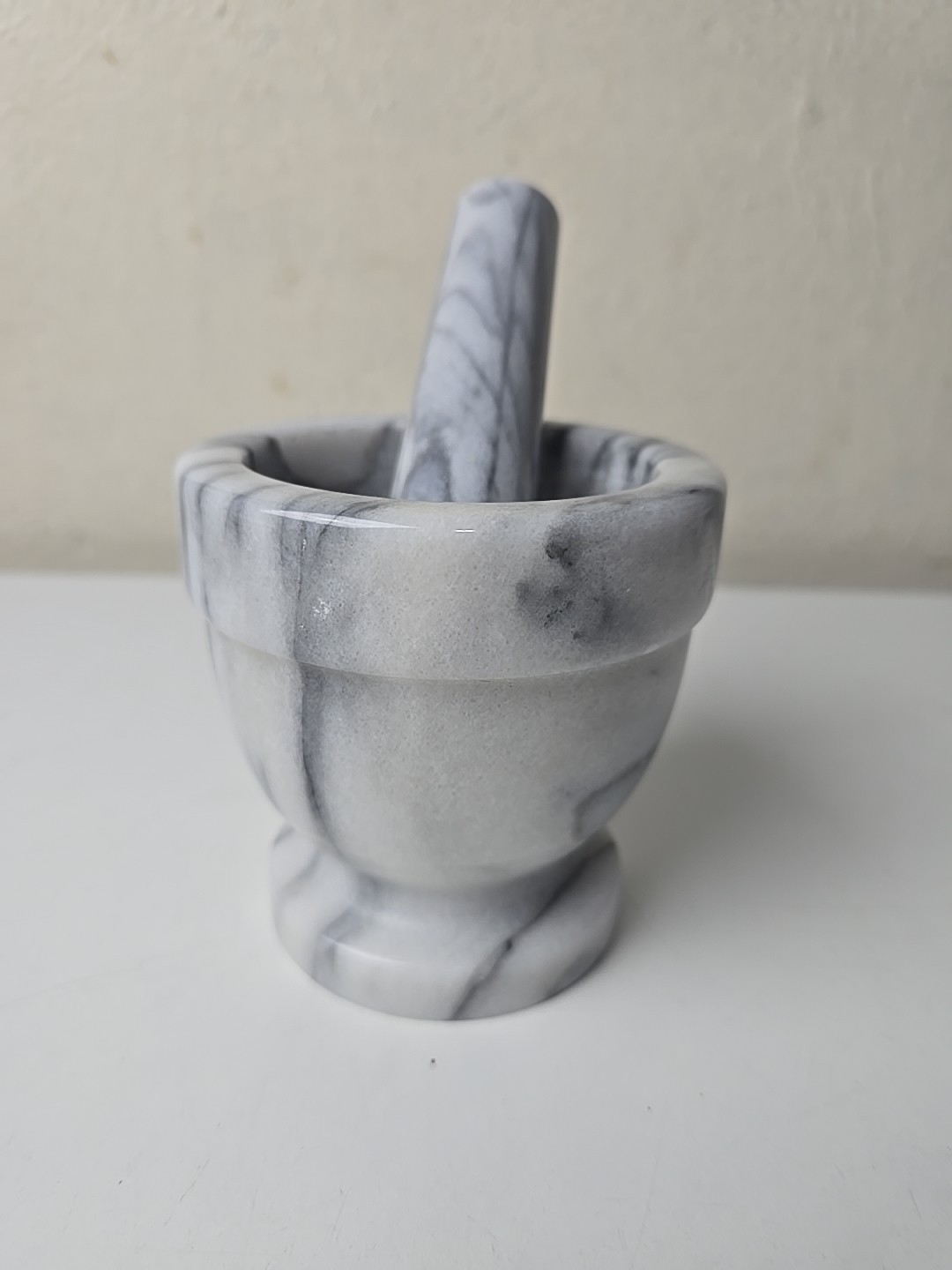 Marble Footed Mortar & Pestle Apothecary Pharmacy Medicine Herb Spice Grinder 4″