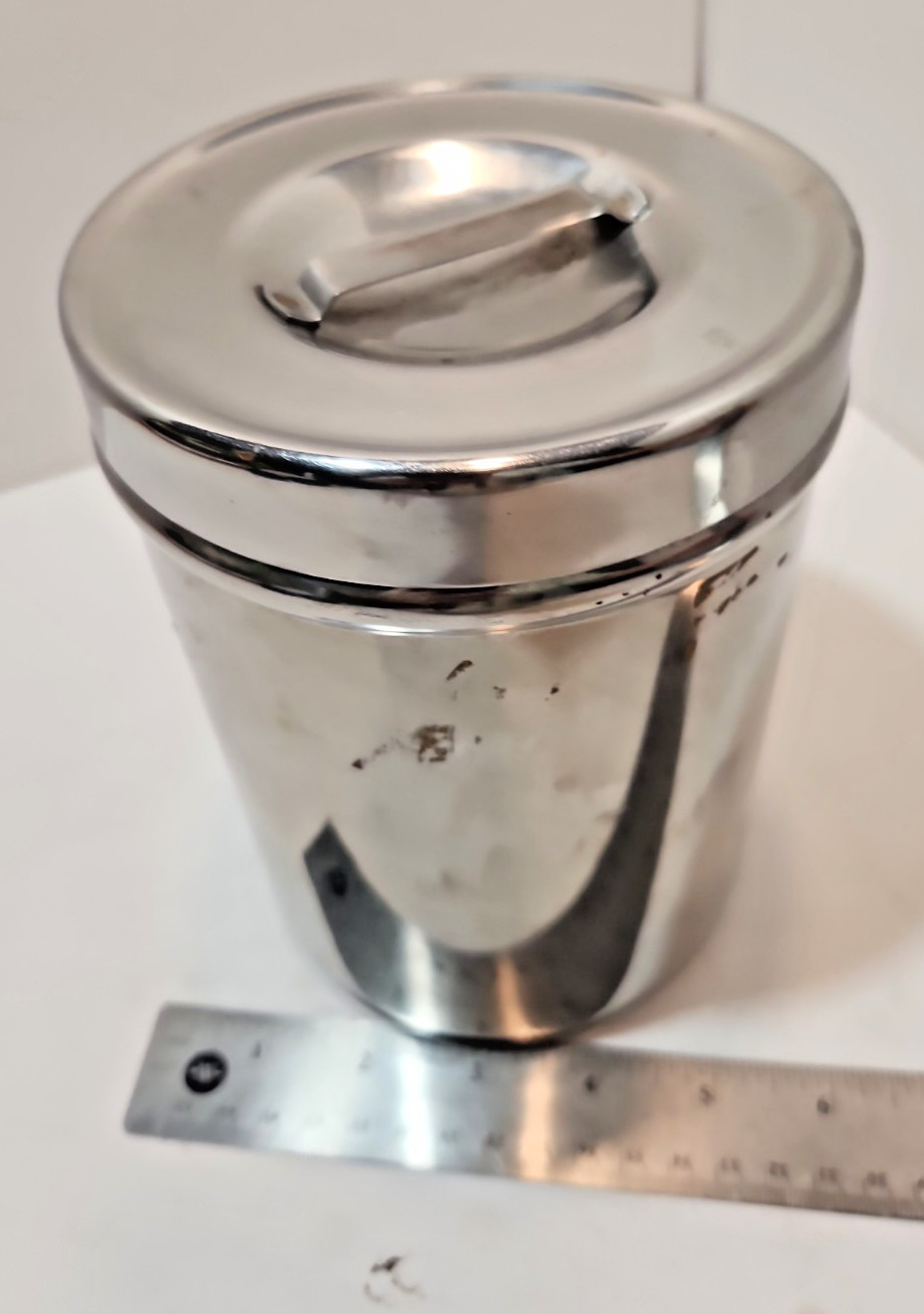 Vtg Stainless Steel Canisters W/ Medical Lid – Set of 2 Vollrath 8802 Polar 3J