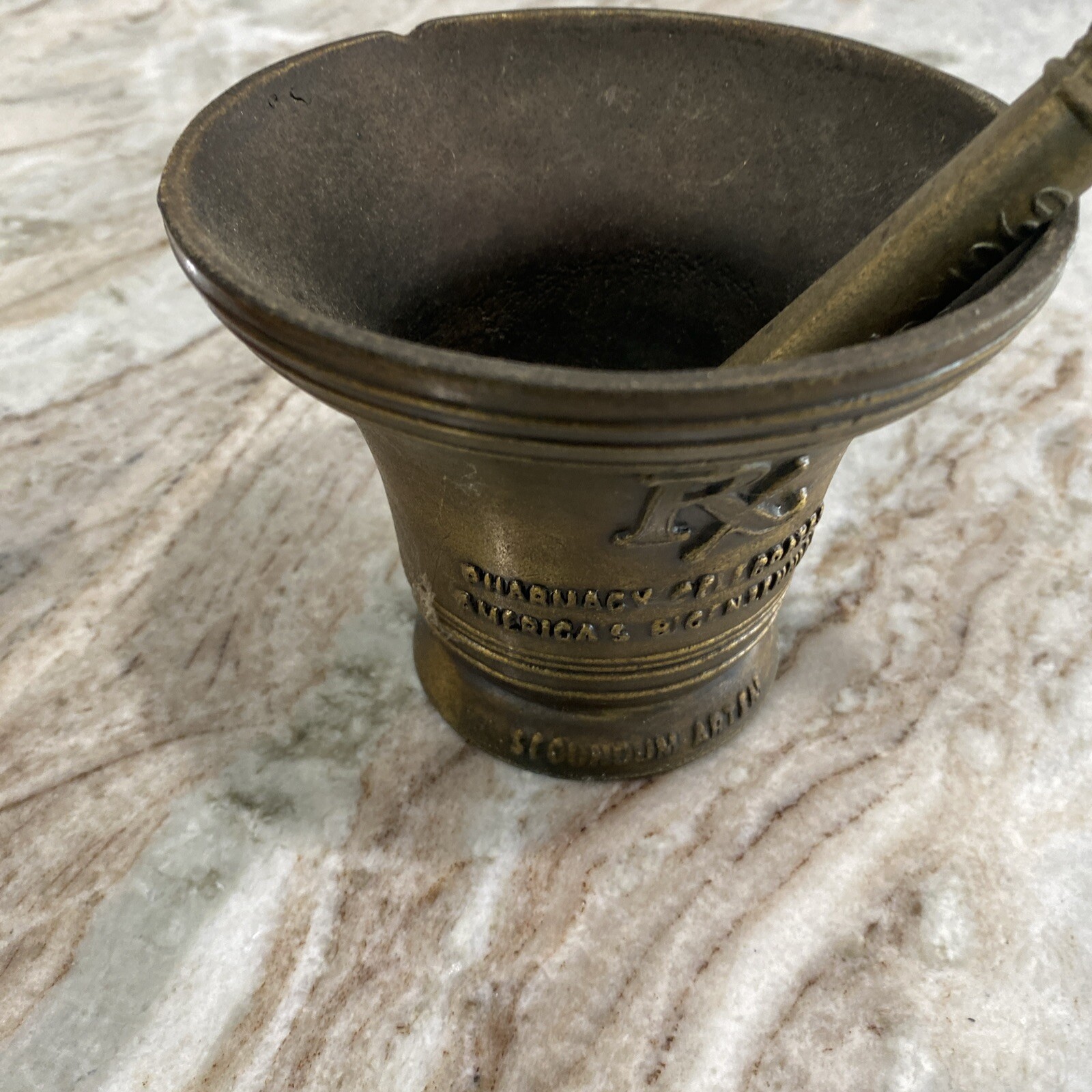 Vintage Pharmacy Mortar & Pestle Bicentennial 1976 Celebration Liberty Bell
