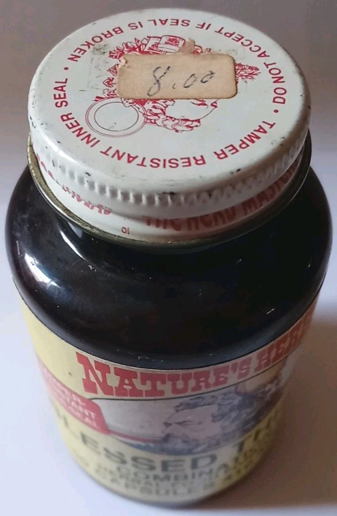 Vintage Expired Blessed Thistle Combo UNOPENED Natures Herbs Supplements Retro