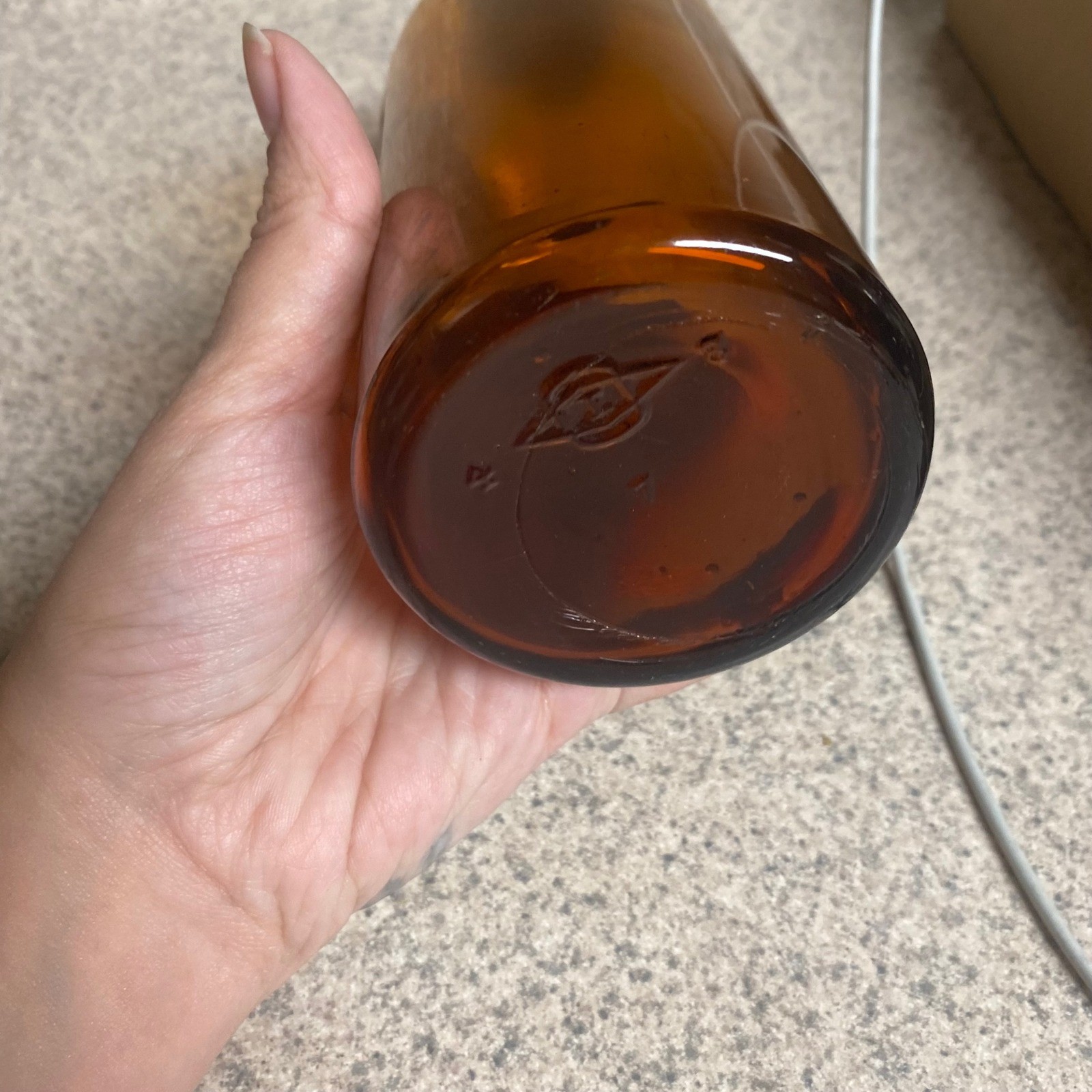 Vintage Guaiacol Apothecary Bottle Merck Amber Glass Rahway NJ 1 lb Cork