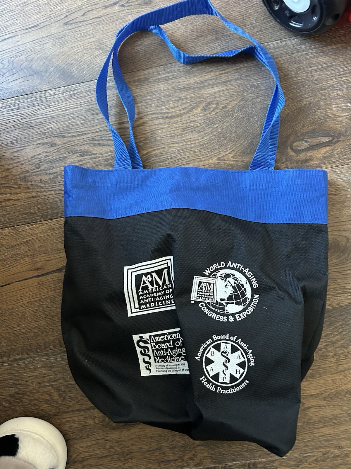 American Academy of Anti-Aging Medicine Bag Black Blue Logo pharmaceutical vtg