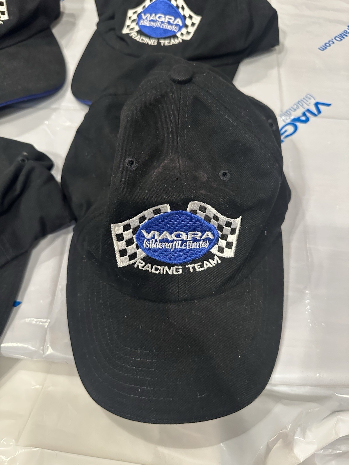 Original Promotional Pfizer Viagra Team Racing Hat lot FOUR RARE Early 2000s