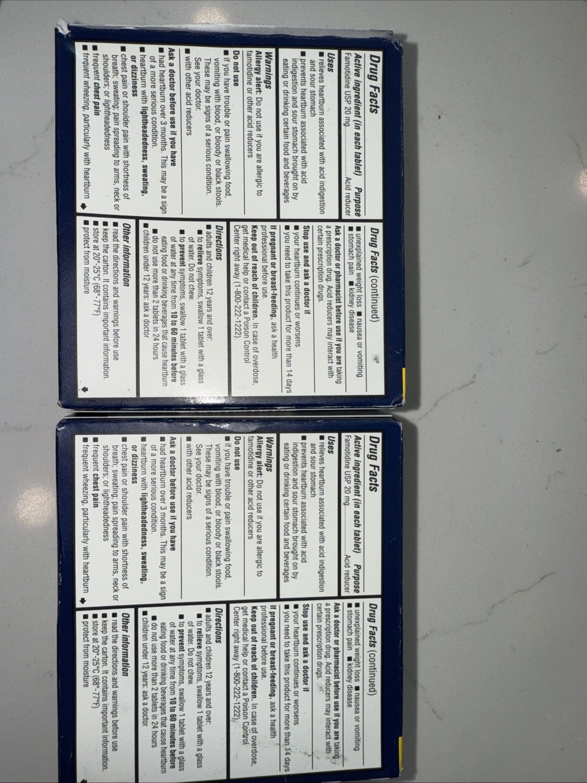 2 – Zantac 360 Maximum Strength Famotidine USP 20mg 50 Tablets – Exp 07/26