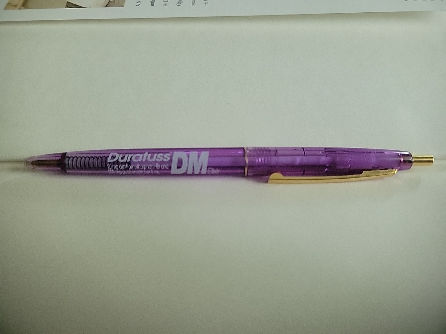 Duratuss DM Cough Suppressant Expectorant Elixir Pen Purple Plastic Bic