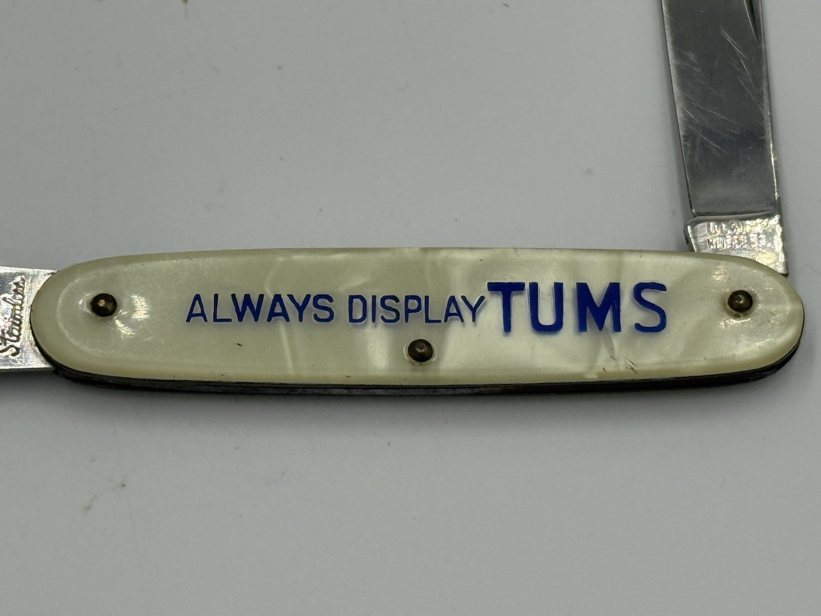 Tums “Rare” Advertising Letter Opener, Knife & Pharmacy Pill Counter