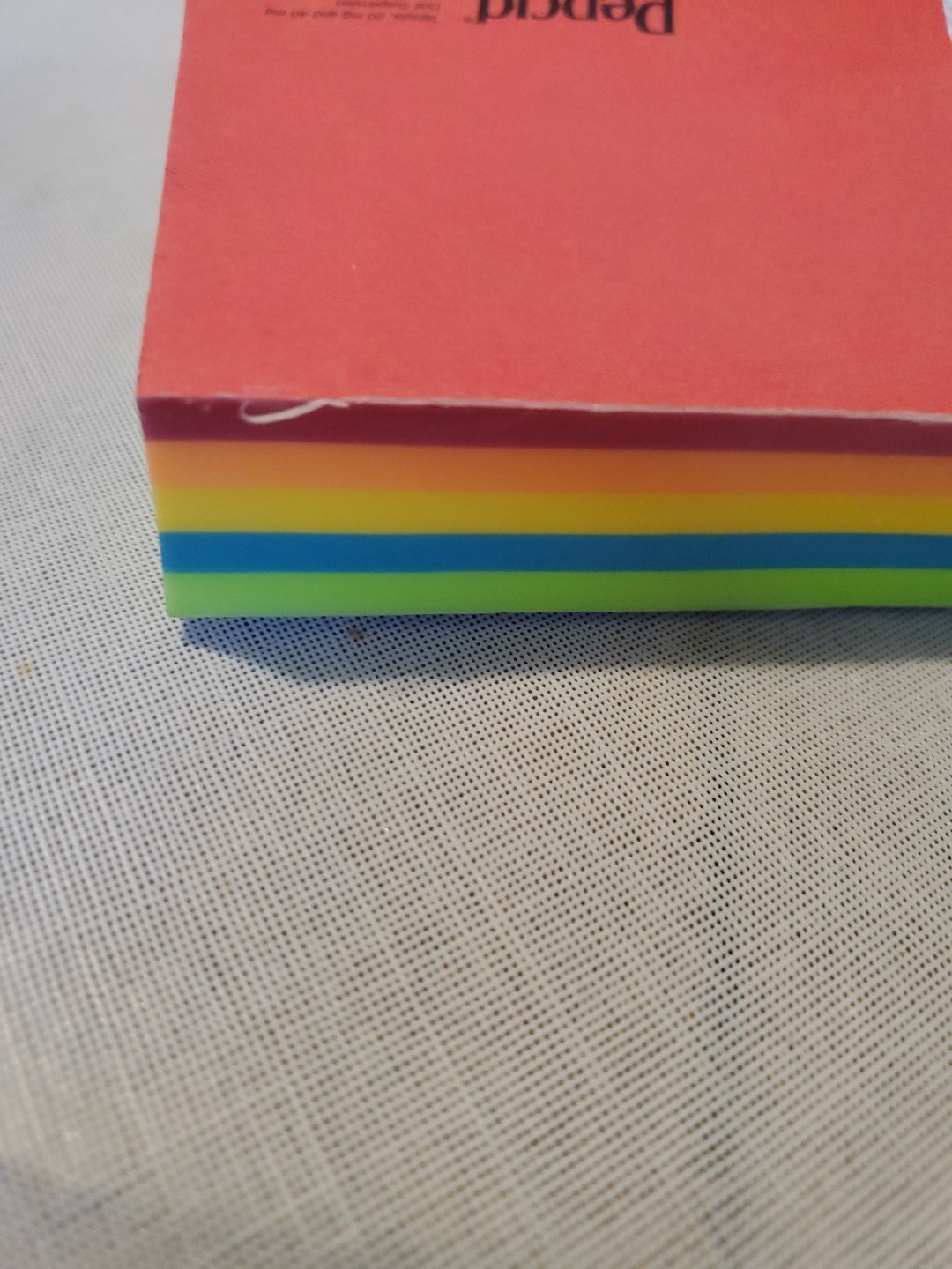 VTG Pepcid E-See Tac Note Pad Multi Color Rainbow Edge Drug Rep Swag Merck Block