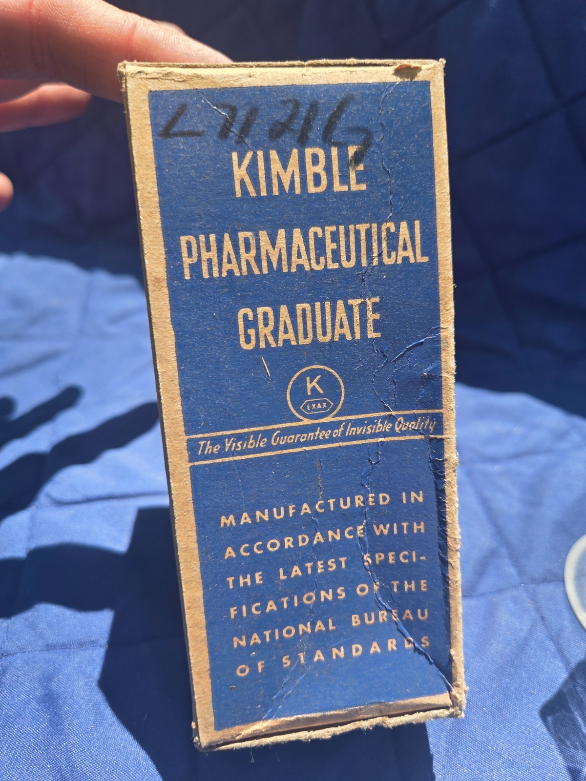 Vintage Exax Kimble Pharmaceutical 2 Ounce Graduate Cone Shape W/ Box