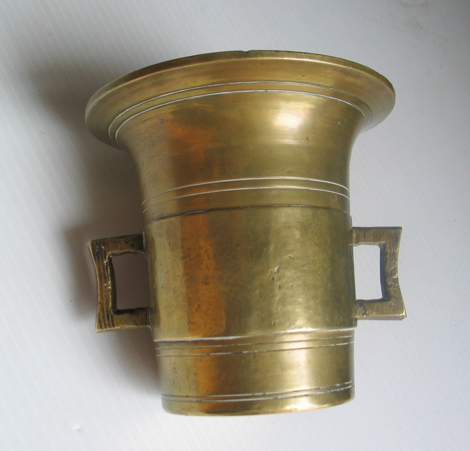 Heavy Vtg Antique Brass Mortar & Pestle Emil Ortony Wien (Vienna, Austria) RARE!