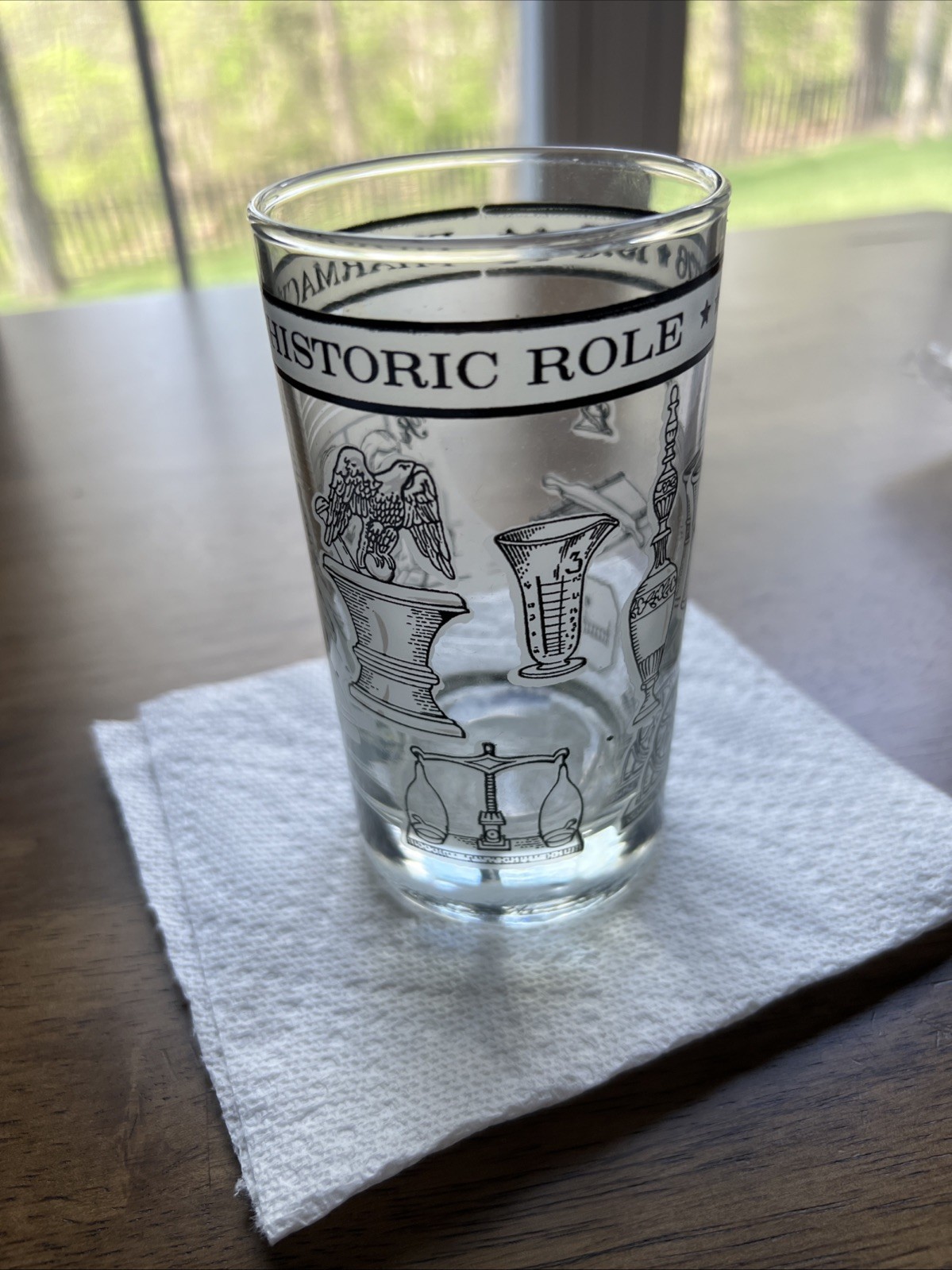 Vintage PHARMACY’S HISTORIC ROLE ~ 1776-1976 Frosted Glass