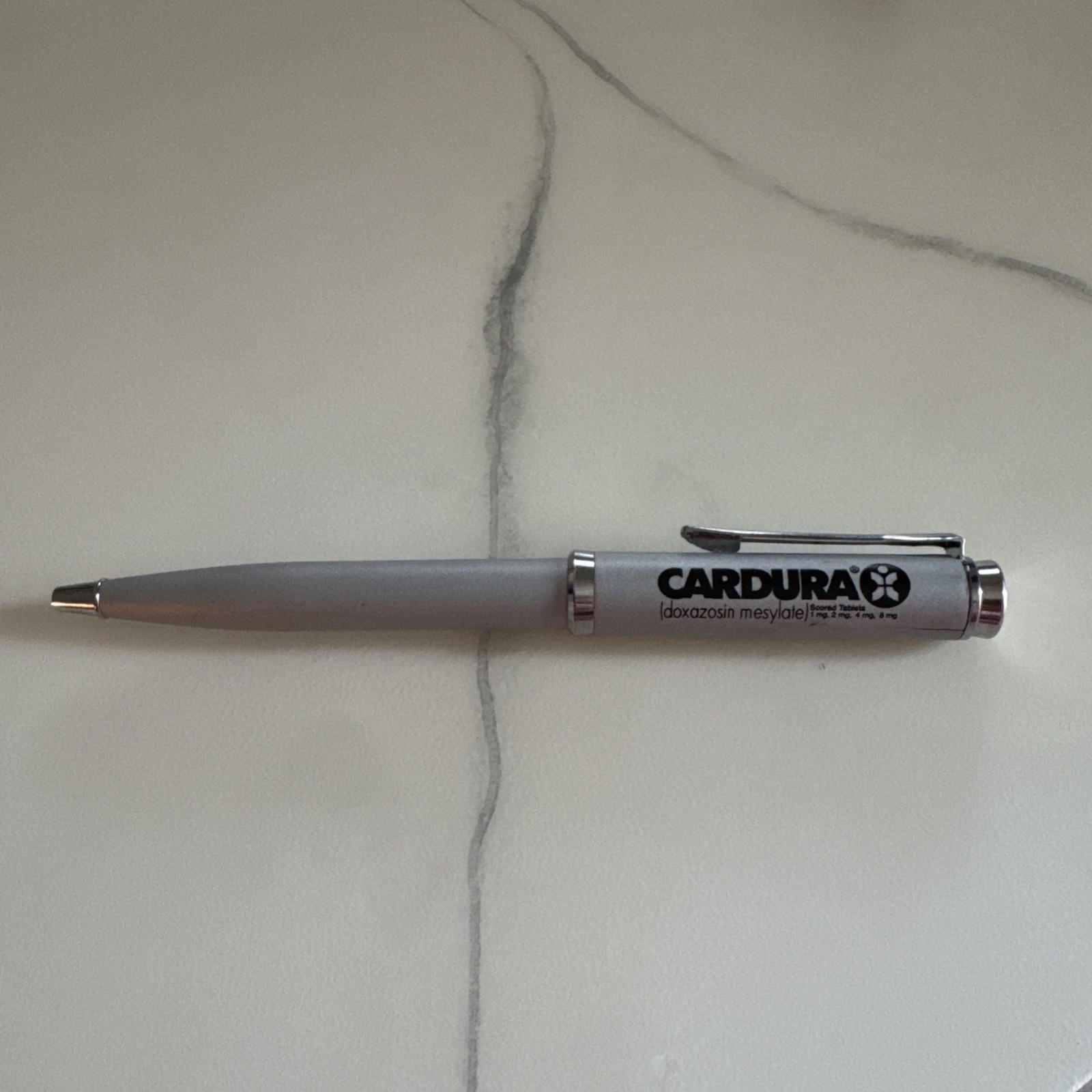 CARDURA Heavy Metal Medical Drug Rep Pharmaceutical Pen Collectible Advertising