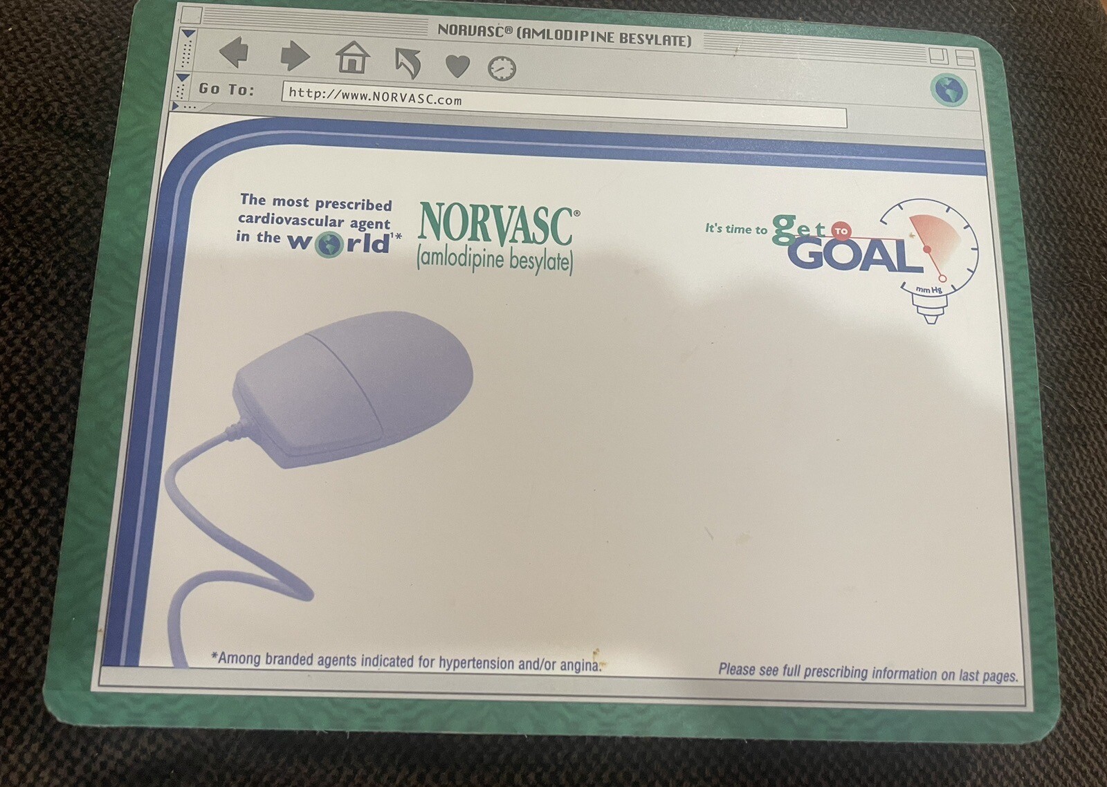 NORVASC-Pfizer pharmaceutical-drug promo mouse/note pad-8×6″-23 Sheets