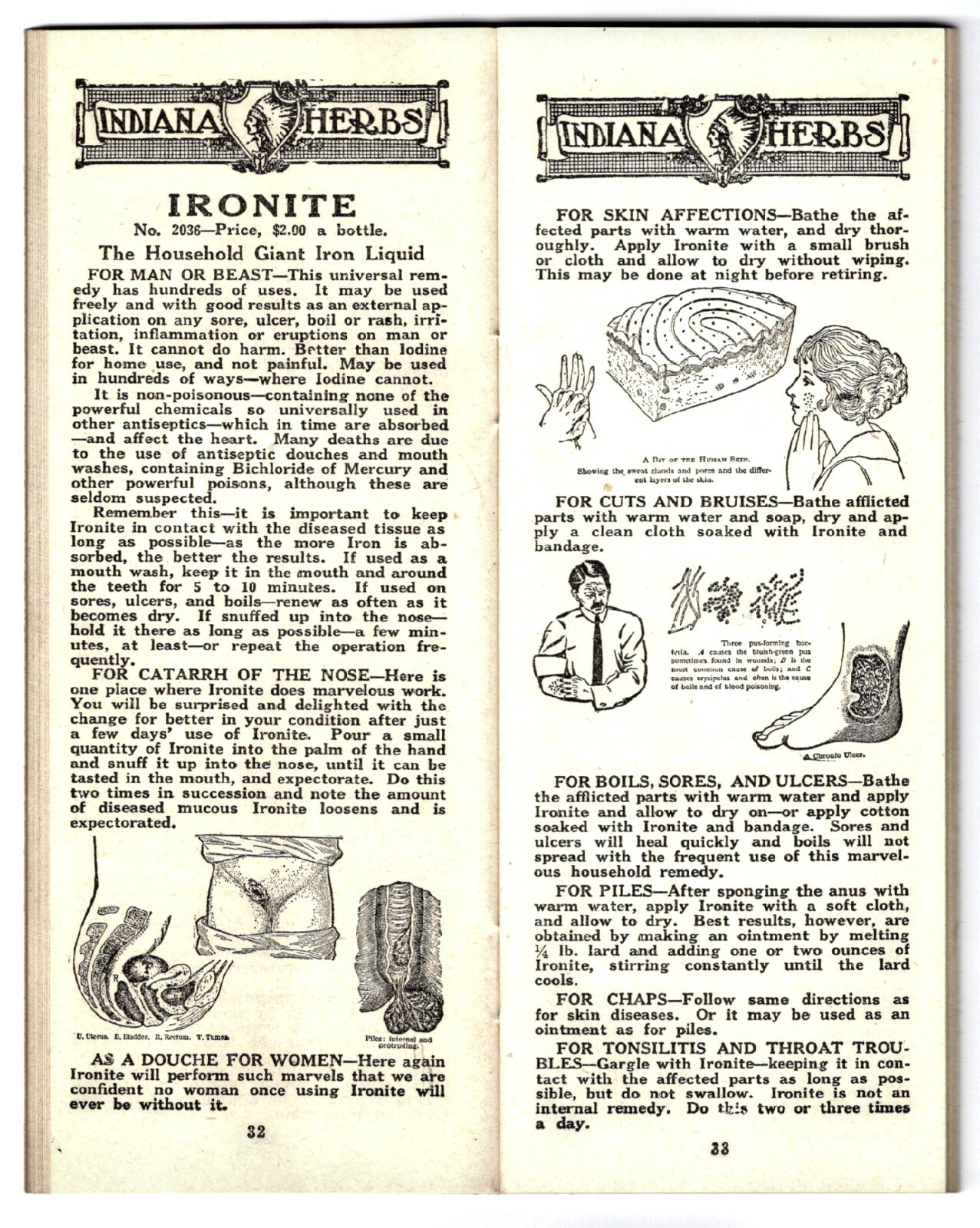 Indiana Herbs: The Herb Doctor and Medicine Man Botanical Medicines, 1935, illus