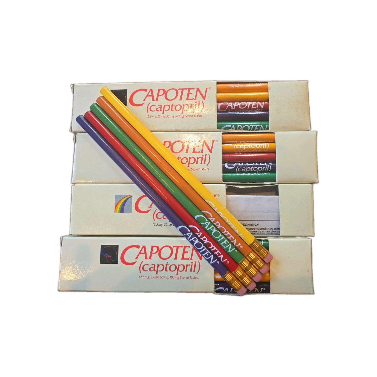CAPOTEN Pencils NIB 4 Sets Pharmaceutical Drug Rep Promos Never Used