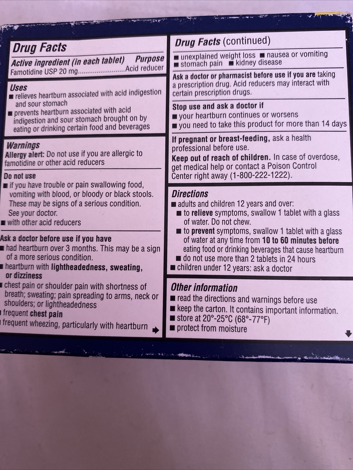 Zantac 360 Maximum Strength – 25 Tablets – Exp 12/25