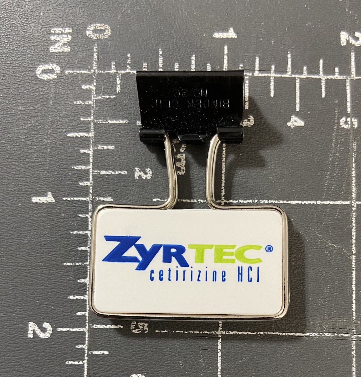 Zyrtec Brand Logo Pharmaceutical Advertising Binder Clip Sales Promotional Item
