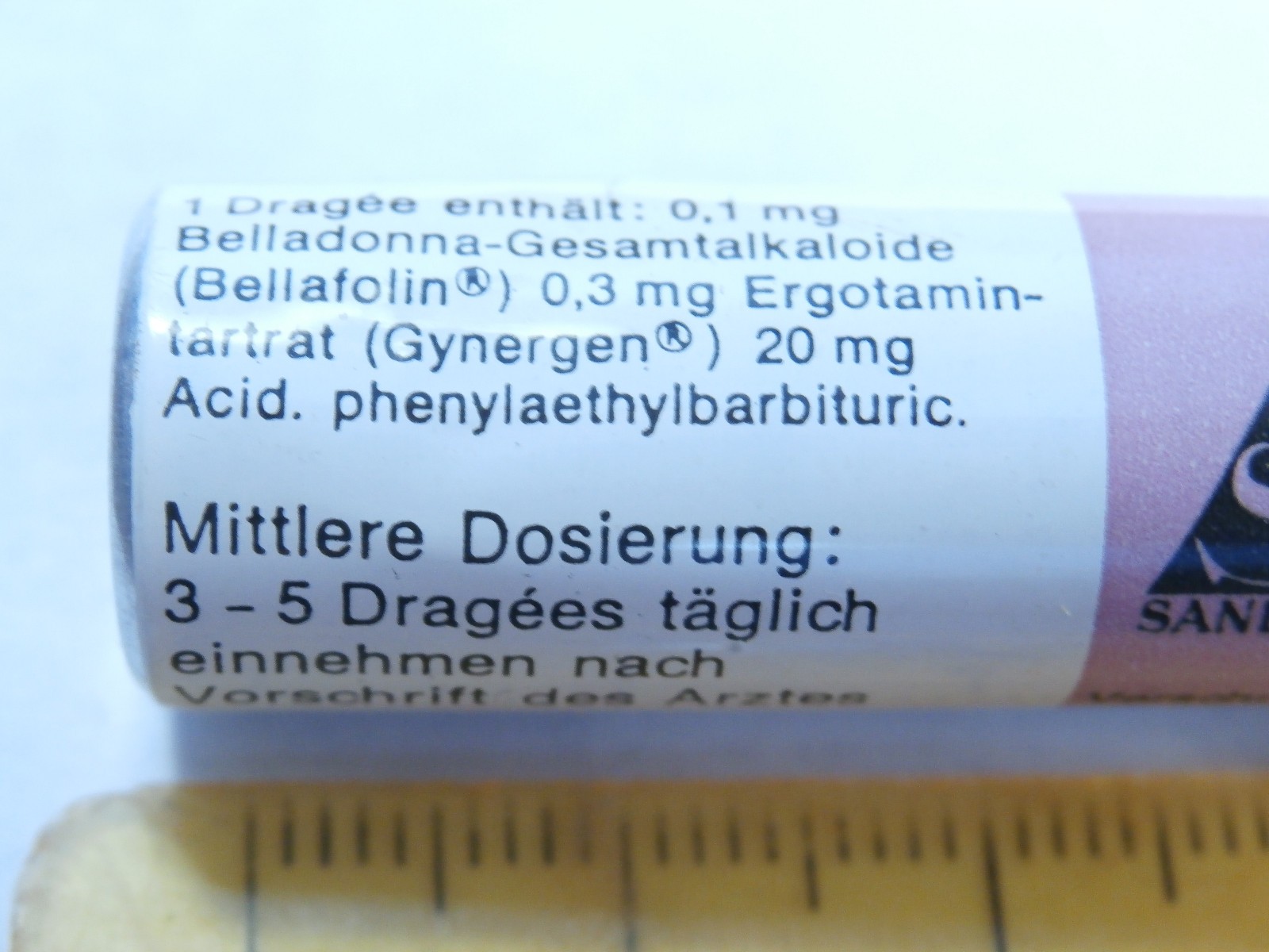Vtg SANDOZ BELLERGAL barbiturate, pharmacy Swiss pharmacy Swiss