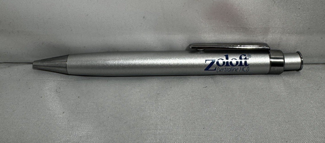 ZOLOFT Silver Medical Drug Rep Pharmaceutical Pen Heavy Metal