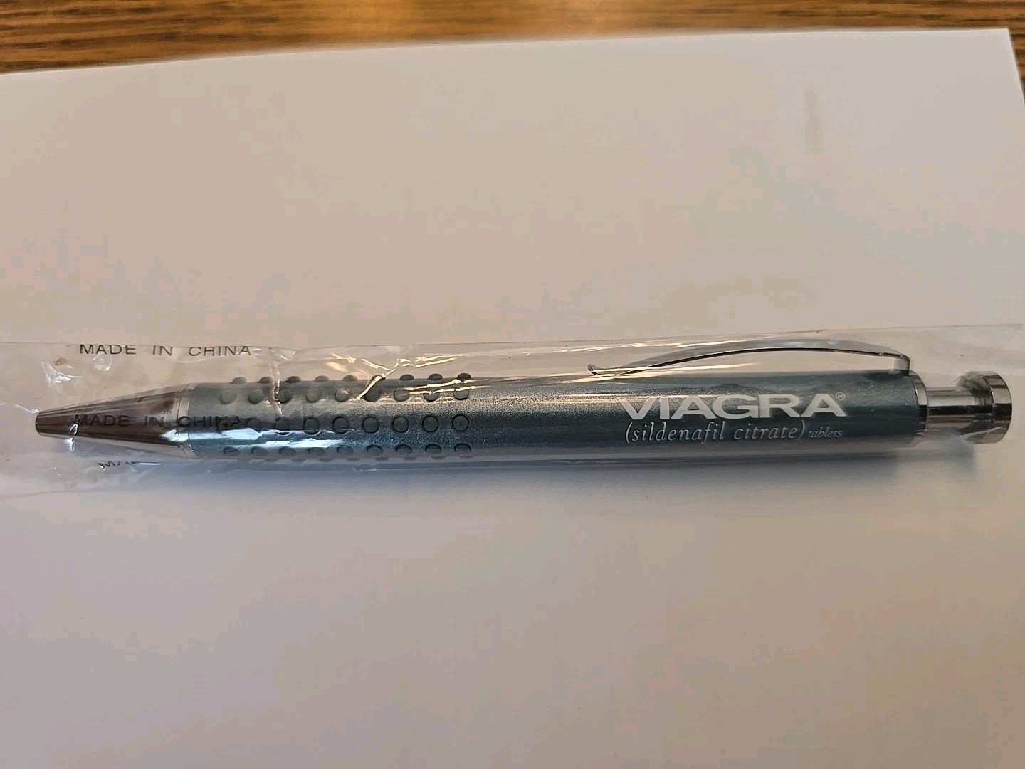 VIAGRA Heavy Metal Pen Pharmaceutical Rep Promo Gray Silver HTF Vintage – Works